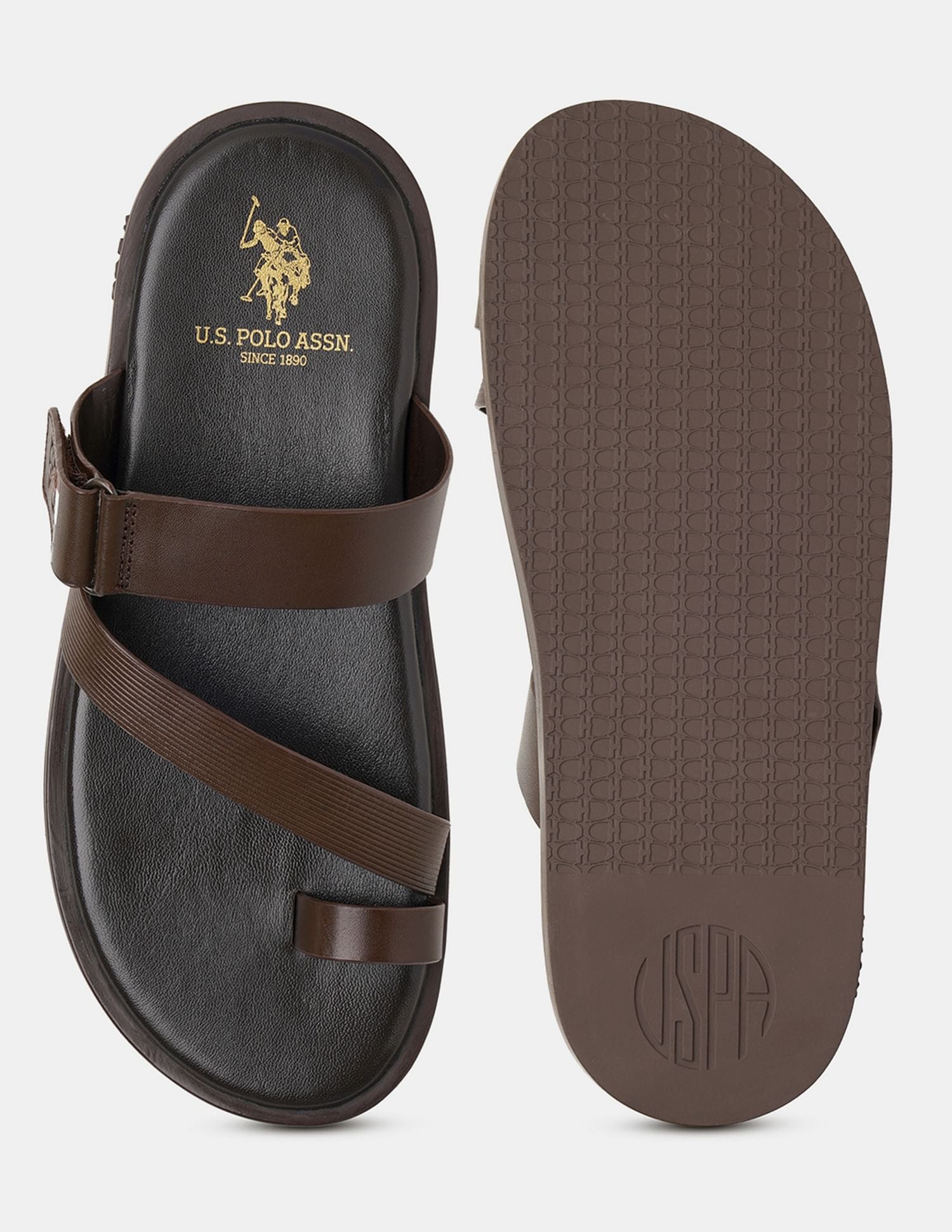 Men Buckle Strap Javi Sandals Brown - U.S. Polo Assn. India | Large