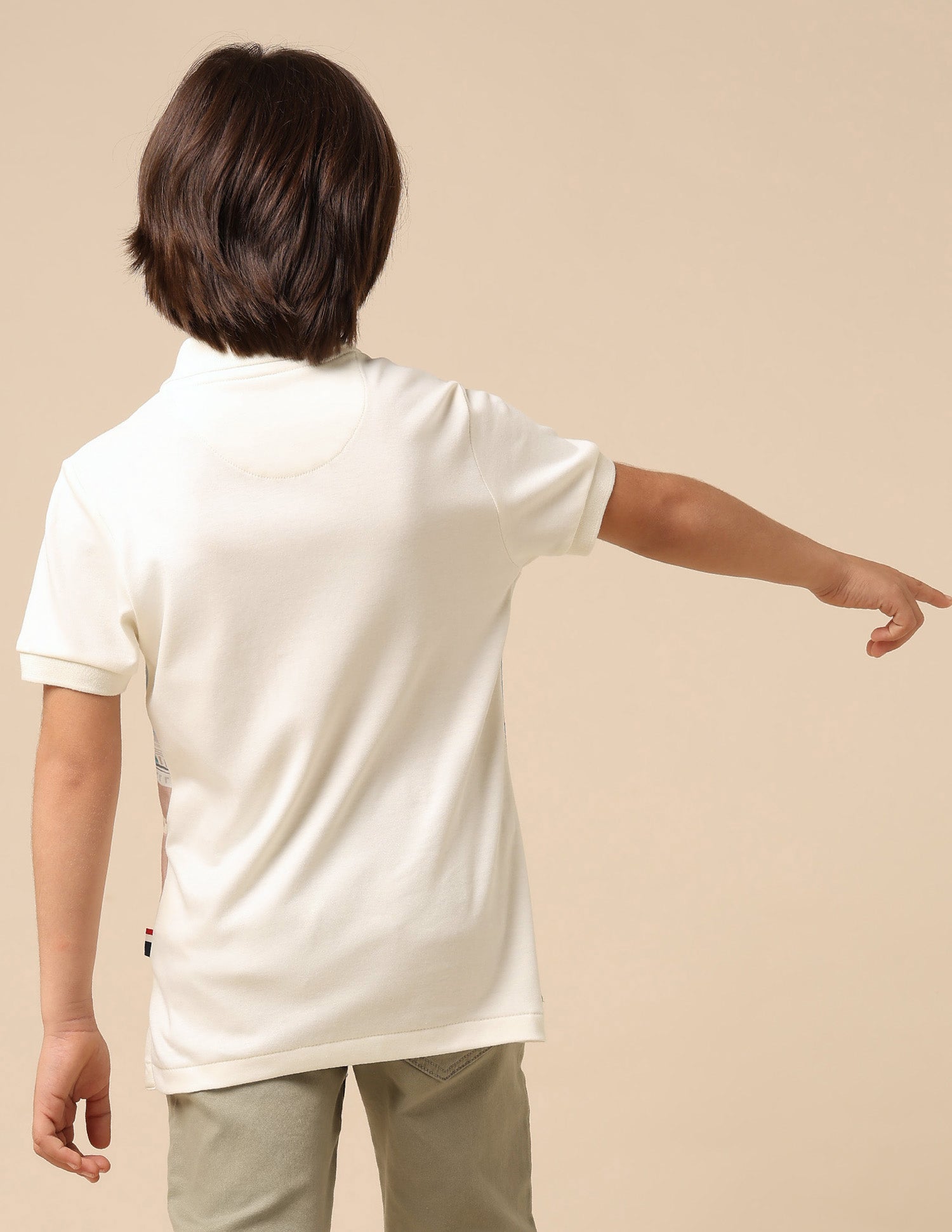 Boys Graphic Printed Regular Fit Polo Shirt Off White - U.S. POLO ASSN. | Large