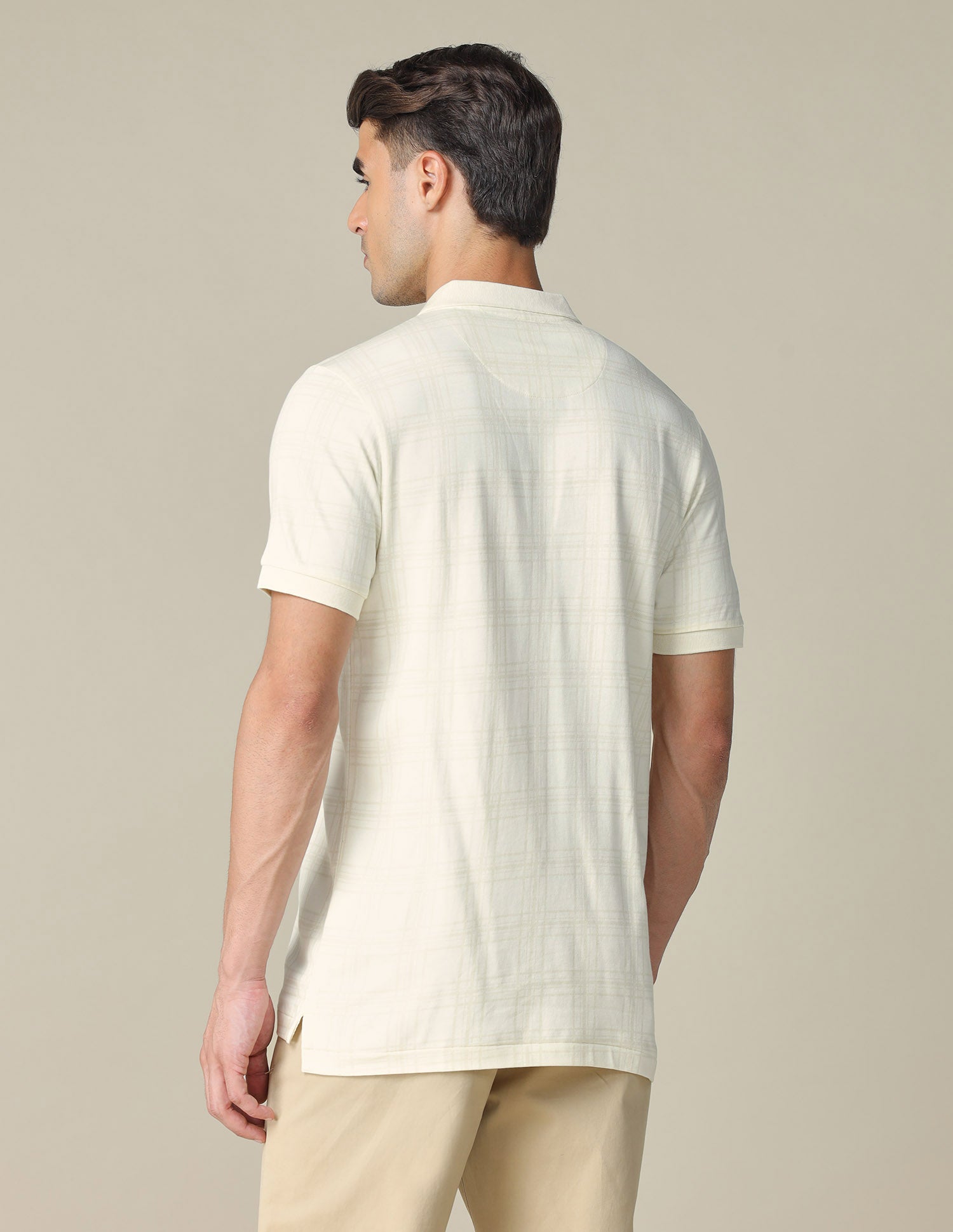 All-Over Printed Regular Fit Polo Shirt Off White - U.S. Polo Assn. India | Large