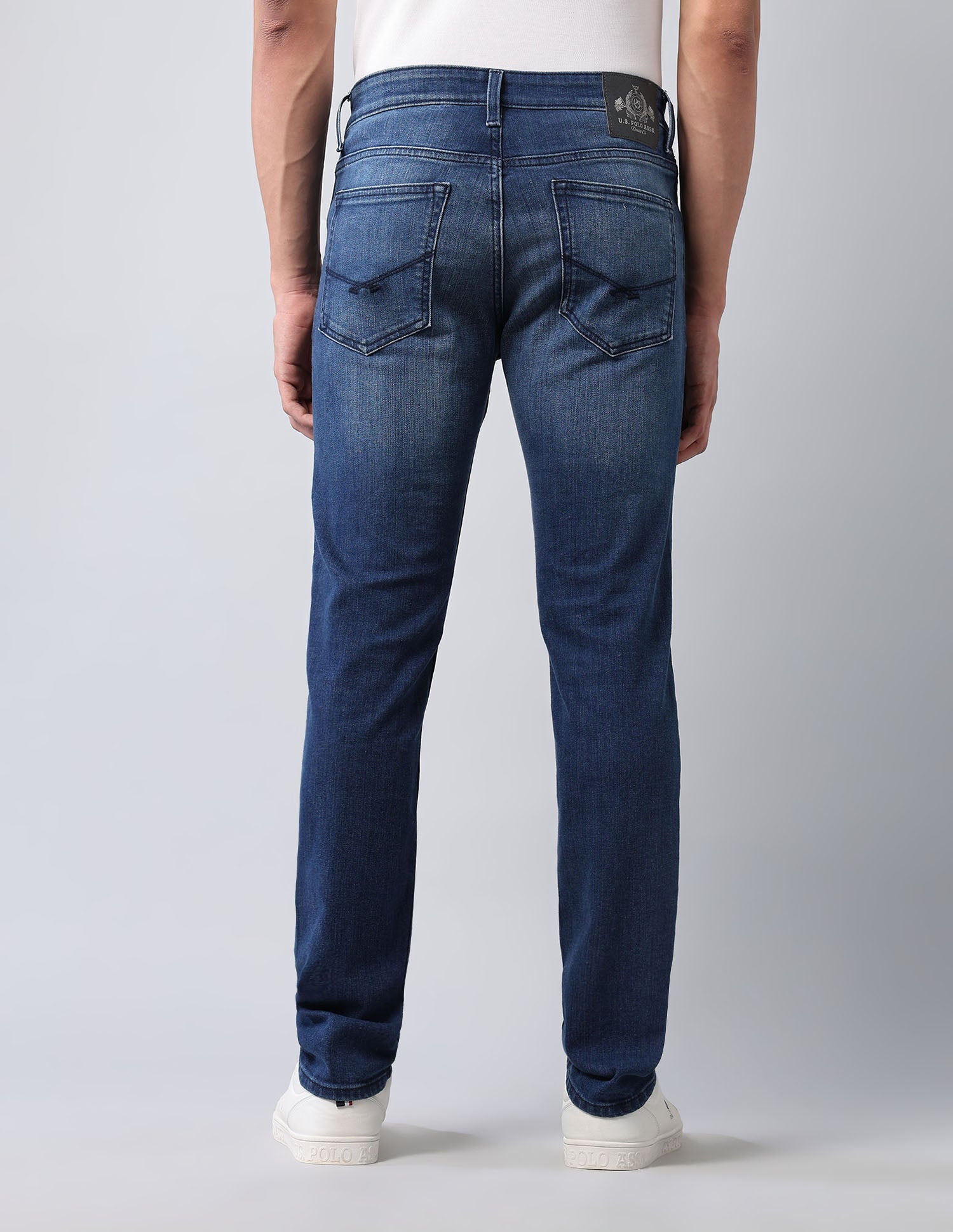 Brandon Slim Tapered Fit Blue Jeans Med Blue - U.S. POLO ASSN. | Large