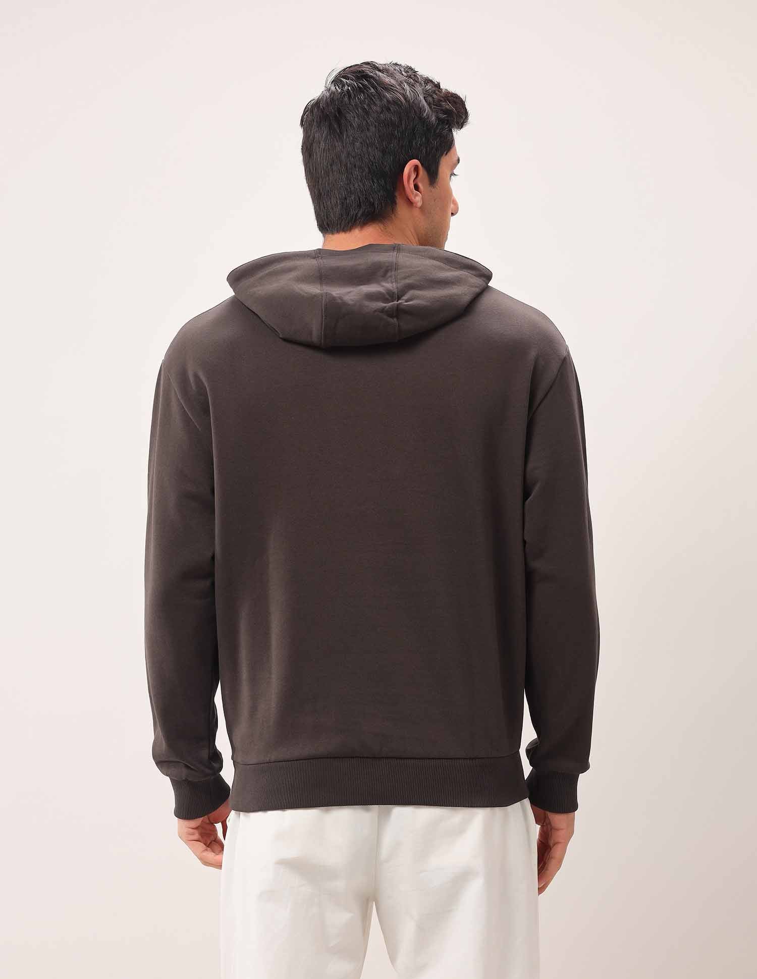 Brand Printed Oversized Fit Sweatshirt Dark Brown - U.S. POLO ASSN. | Large