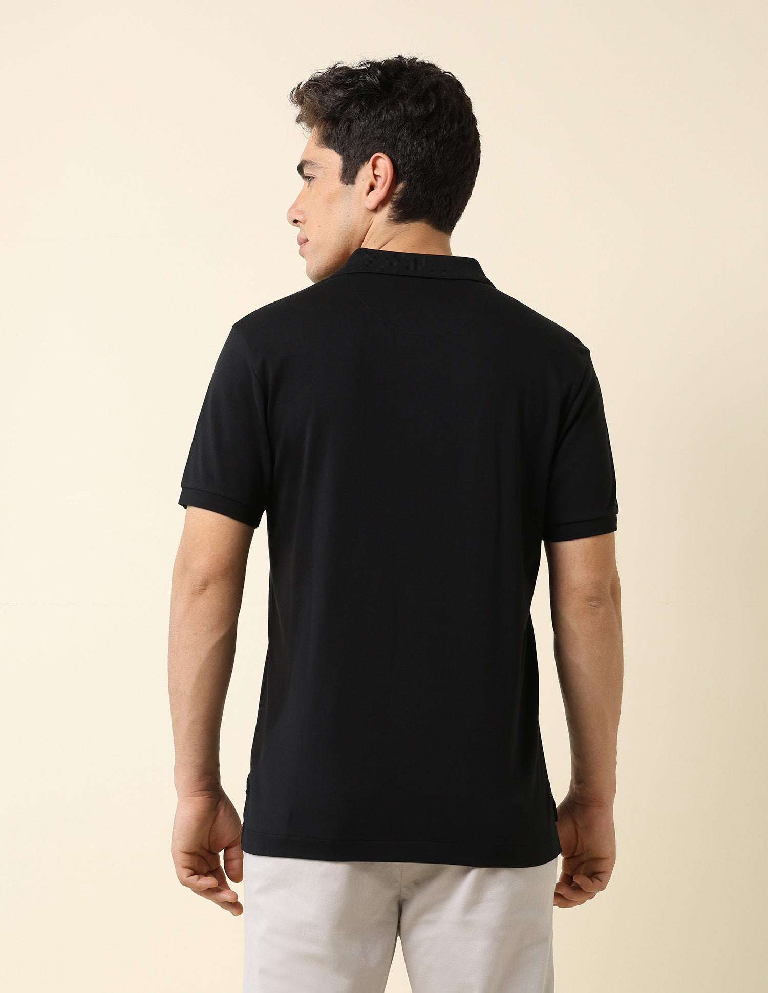 Checked Modern Monochrome Polo Shirt Black - U.S. Polo Assn. India | Large