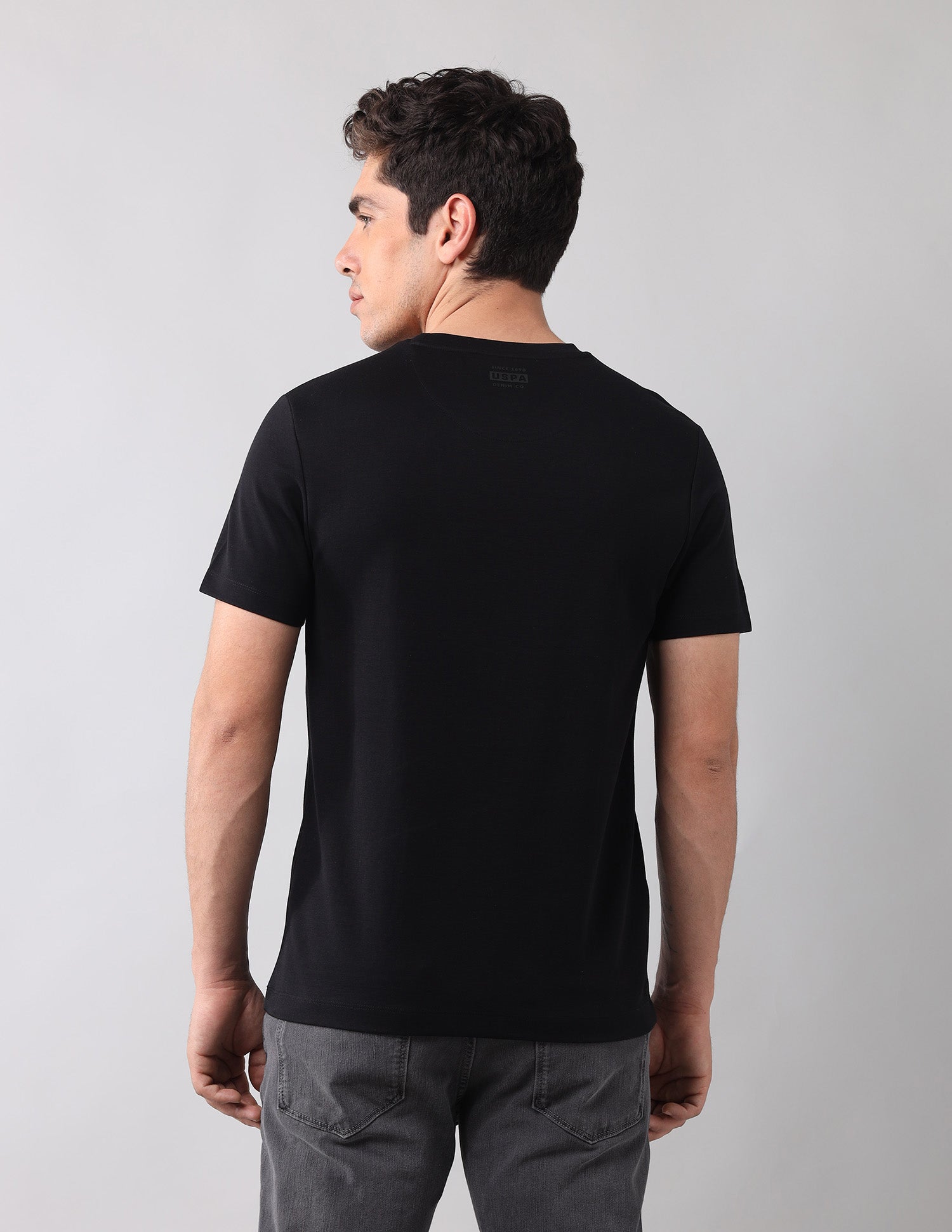 Brand Appliqued Black Label T-Shirt Black - U.S. Polo Assn. India | Large