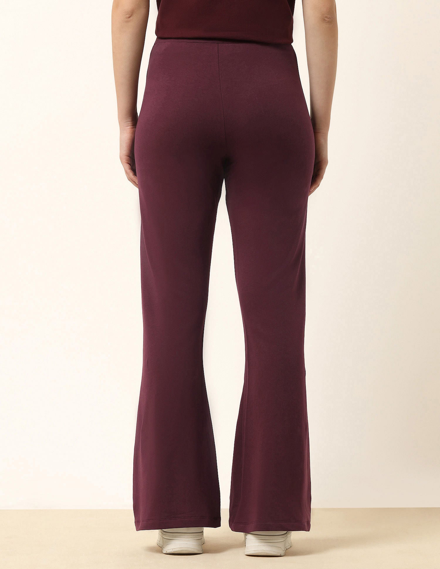 High-Rise Flared Fit Lounge Pants Maroon - U.S. POLO ASSN. | Large