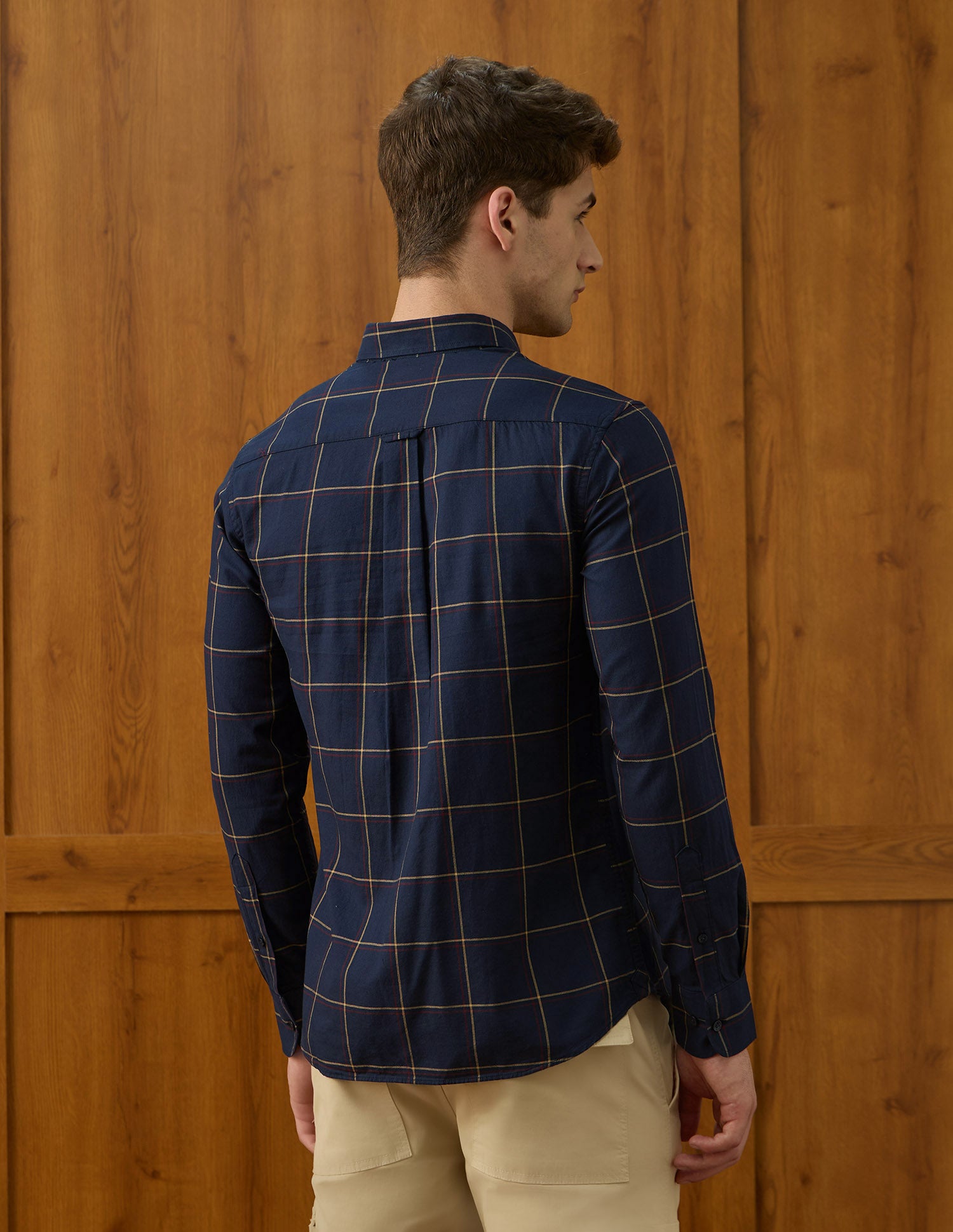 Windowpane Checked Varsity Theatre Shirt Navy - U.S. Polo Assn. India | Large