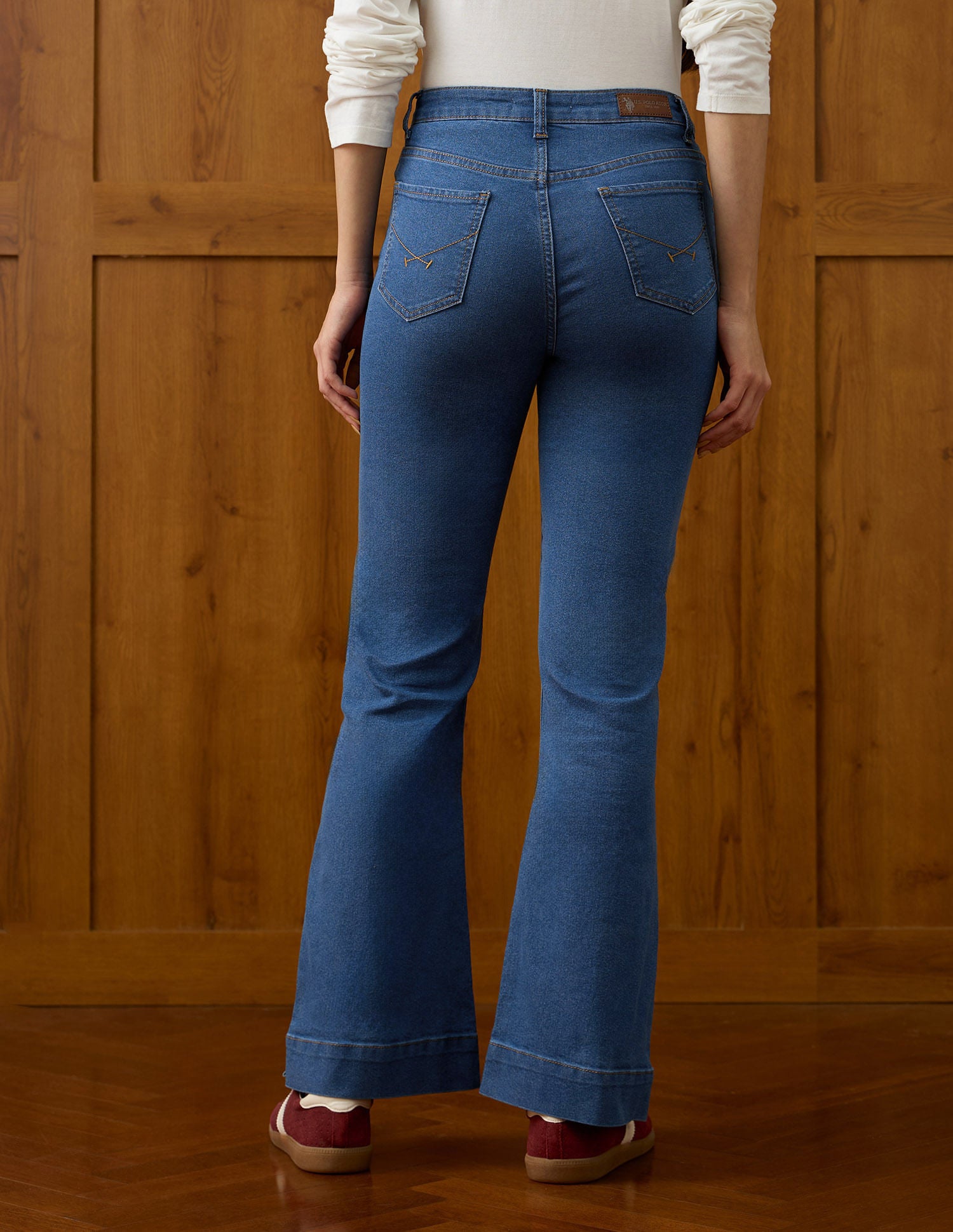 High Rise Flared Fit Jeans Blue - U.S. POLO ASSN. | Large