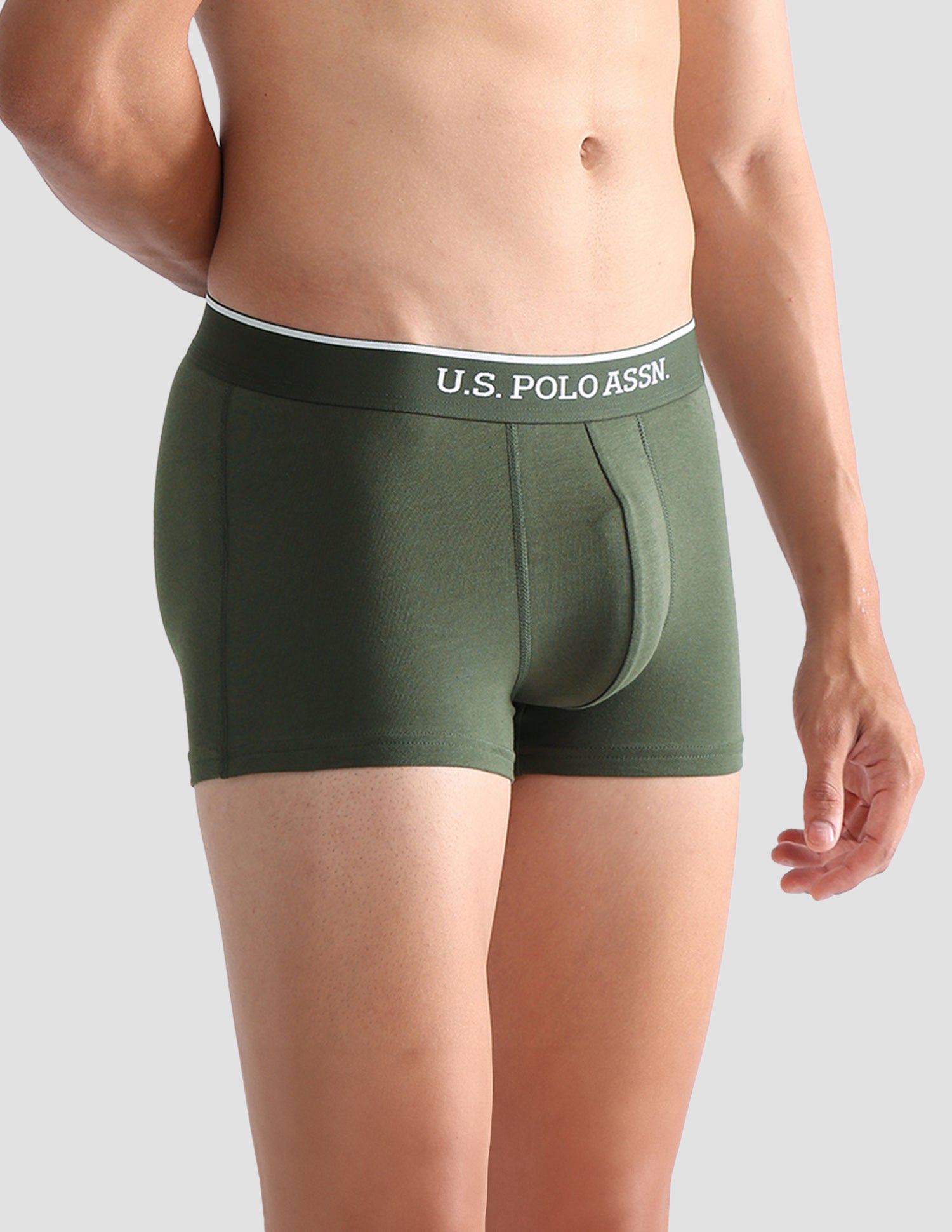 Antibacterial Solid ET004 Trunks - Pack Of 2 OliveandNavy - U.S. POLO ASSN. | Large