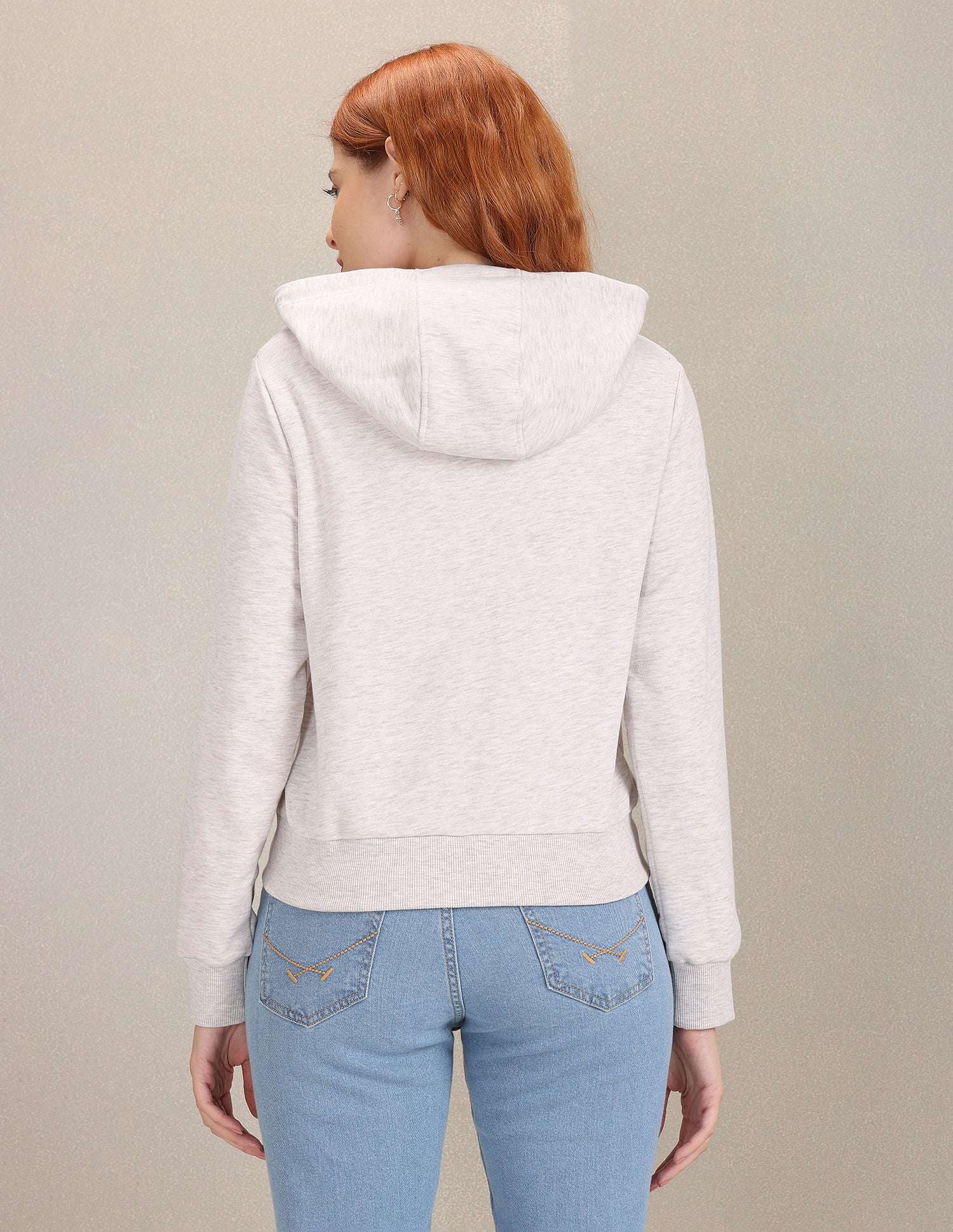 Heathered Hooded Sweatshirt Light Grey - U.S. Polo Assn. India | Large