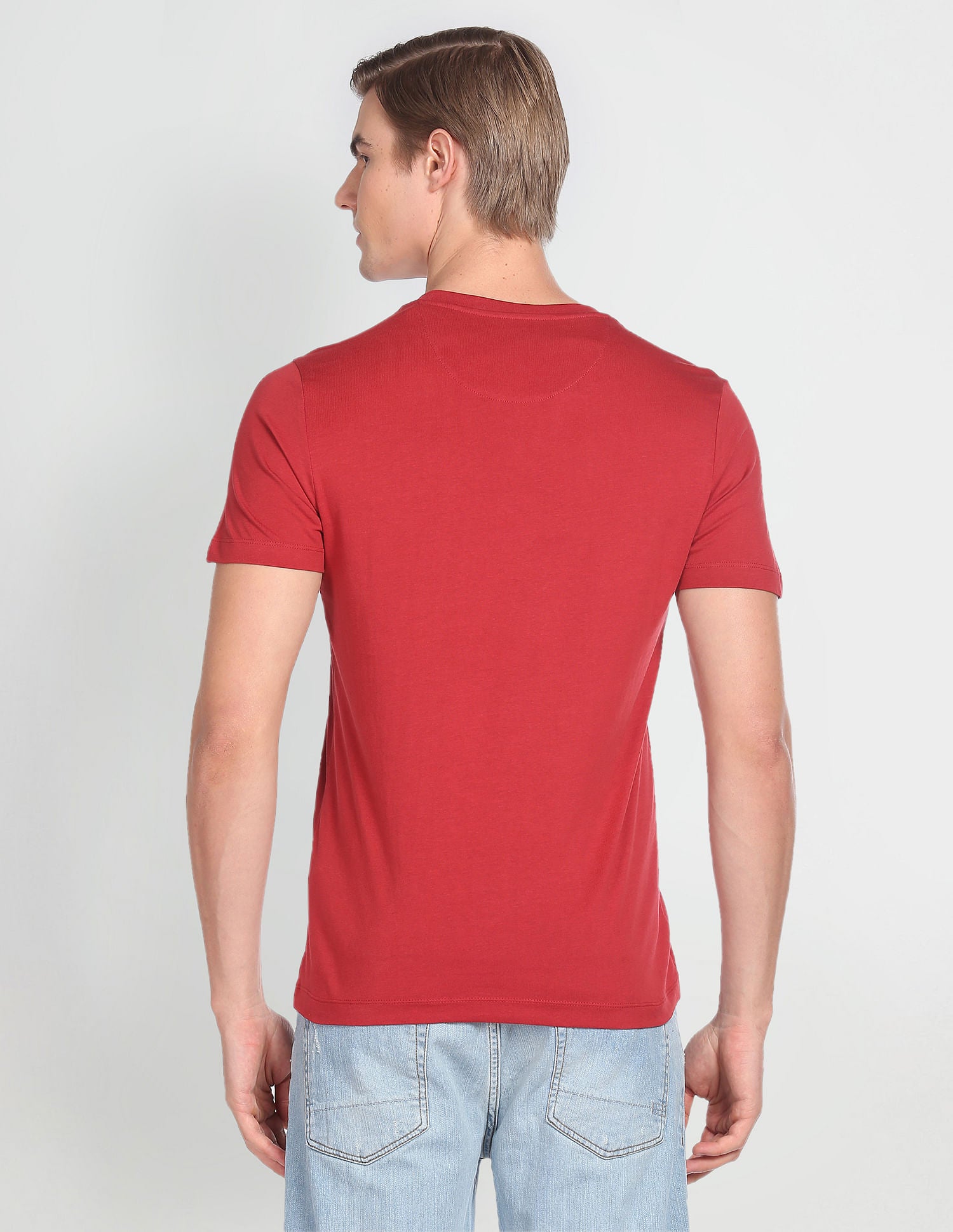 Crew Neck Cotton T-Shirt Maroon - U.S. POLO ASSN. | Large