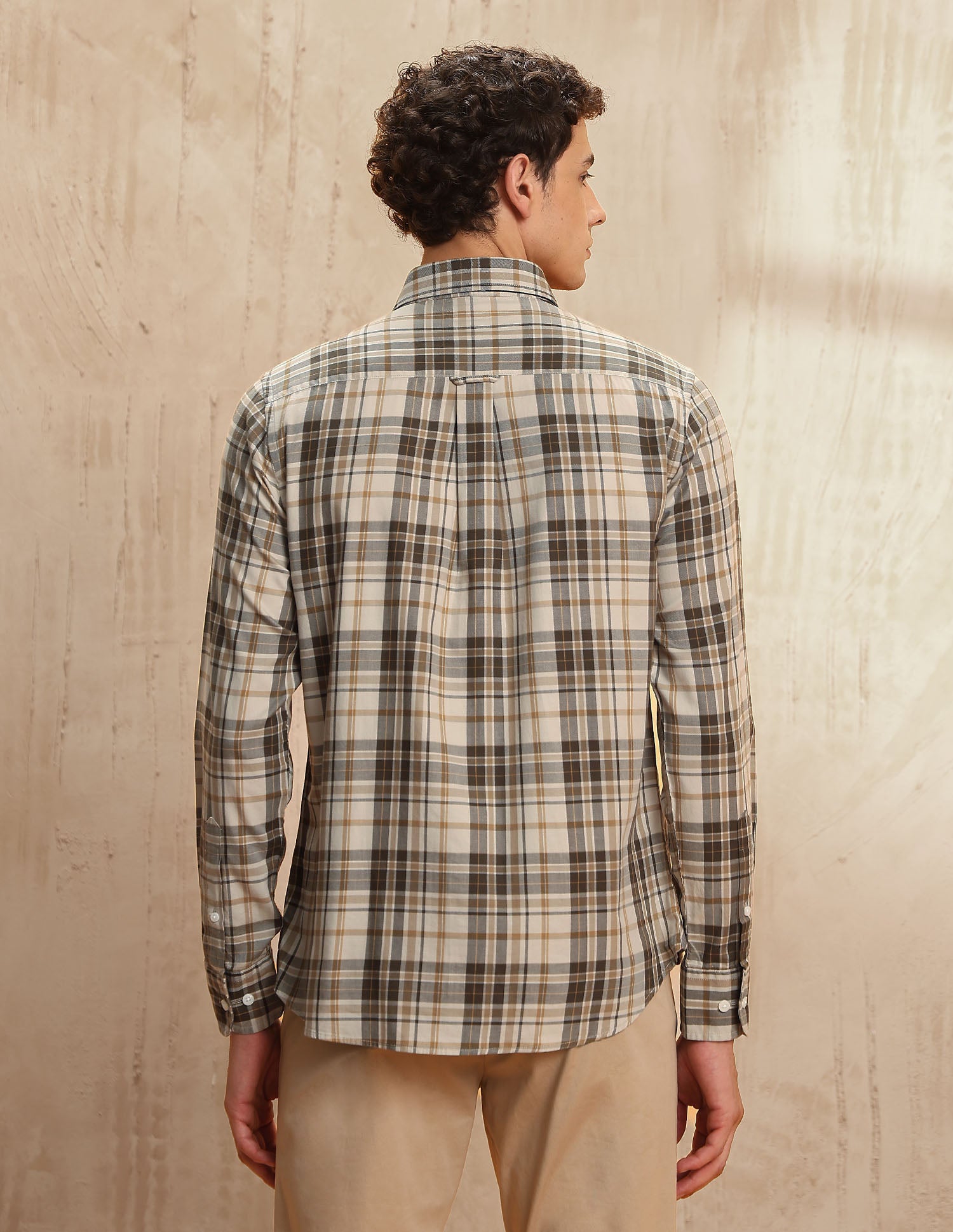 Tailored Fit Tartan Checked Shirt Light Brown - U.S. POLO ASSN. | Large