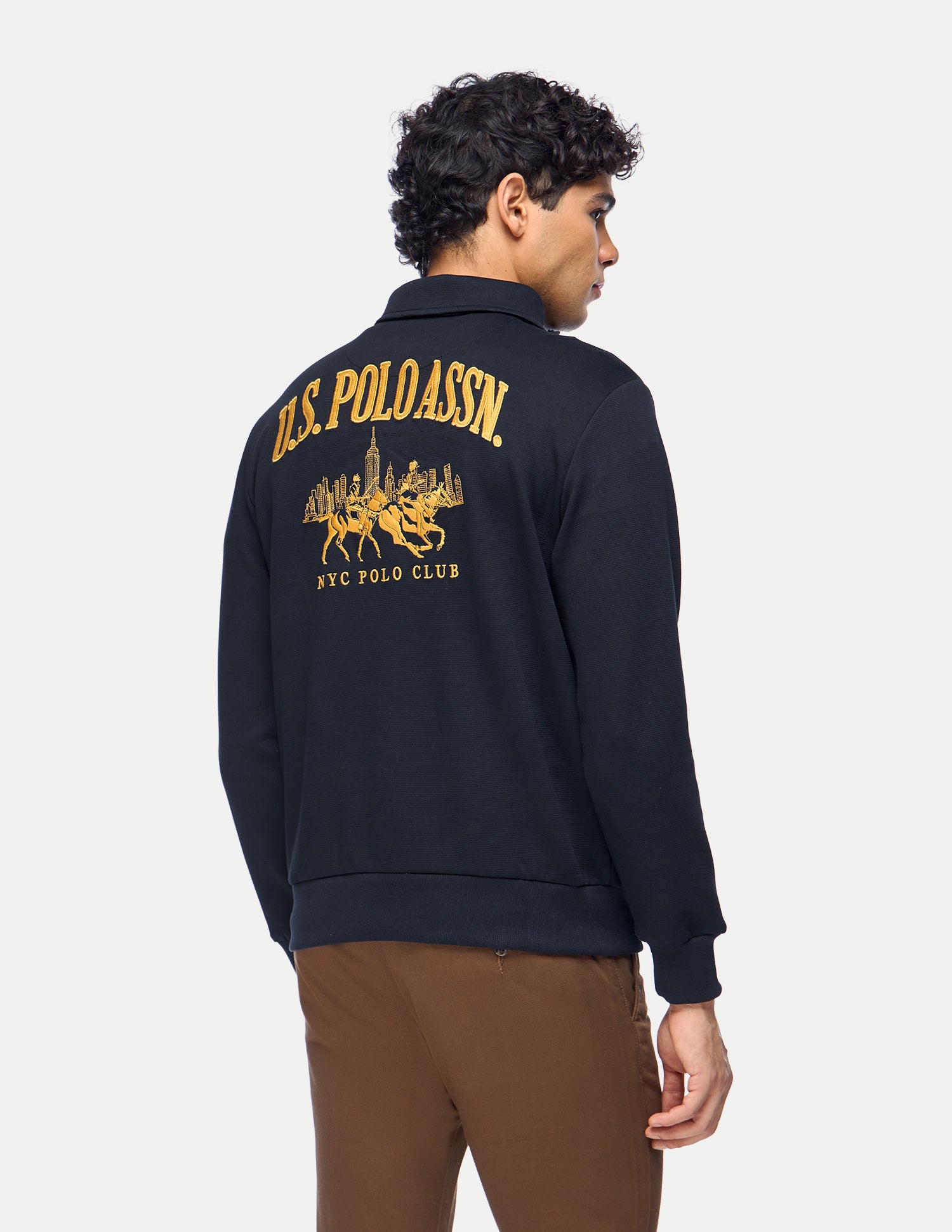Brand Embroidered Slim Fit Sweatshirt Navy - U.S. Polo Assn. India | Large