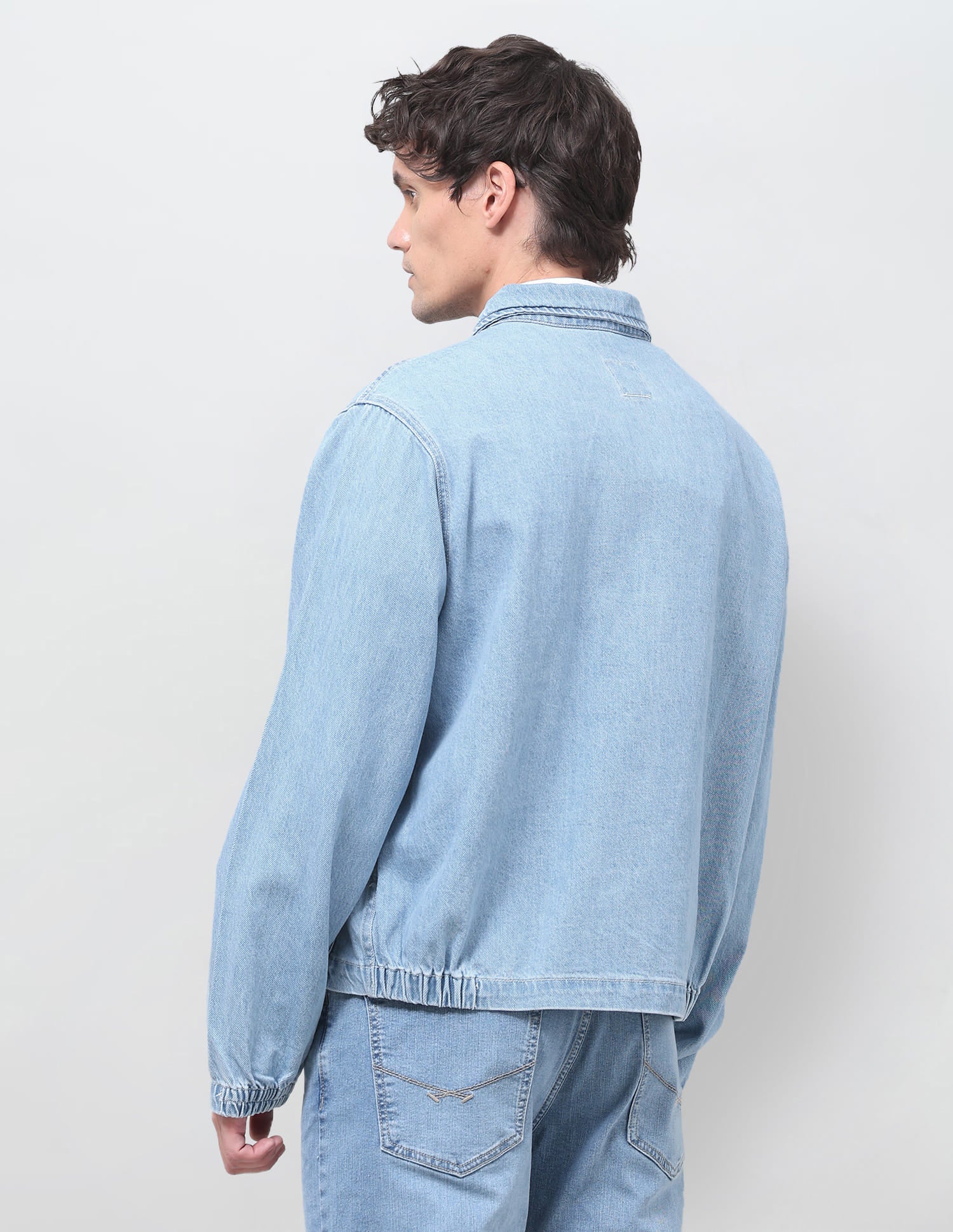 Solid Regular Fit Denim Jacket Light Indigo - U.S. Polo Assn. India | Large