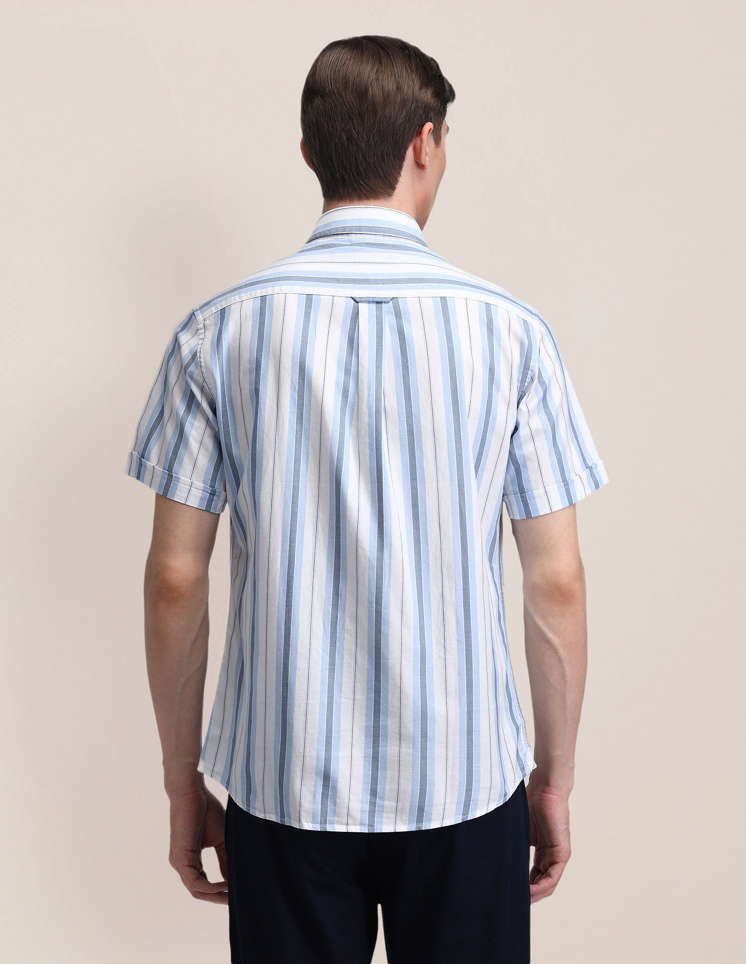 Vertical Striped Twill Shirt Blue - U.S. Polo Assn. India | Large