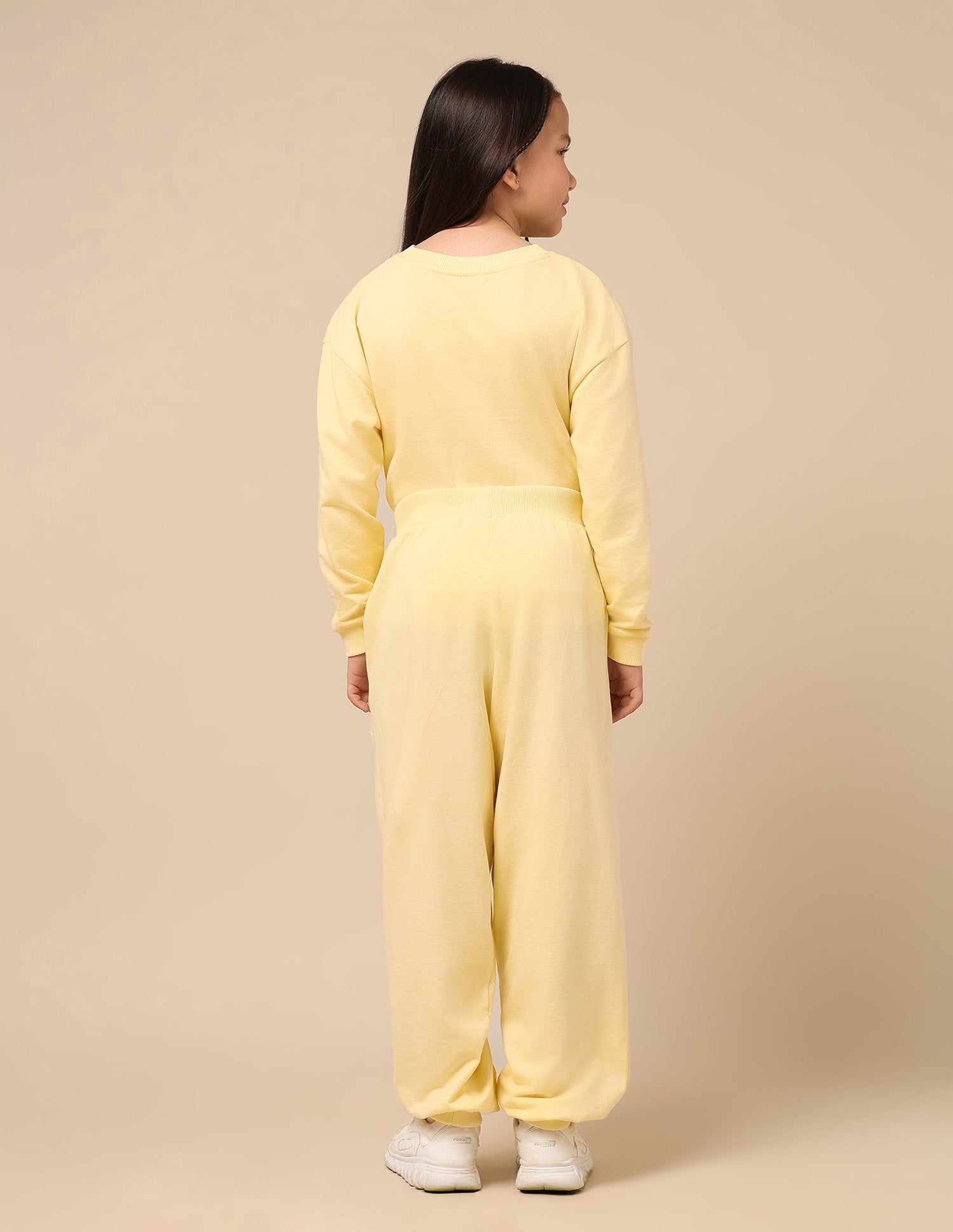 Girls Mid Rise Regular Fit Joggers Light Yellow - U.S. POLO ASSN. | Large