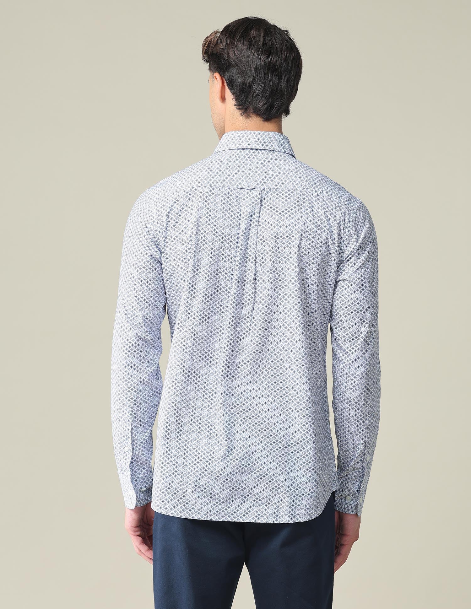 Rounded Cuff Geometric Shirt Blue - U.S. POLO ASSN. | Large