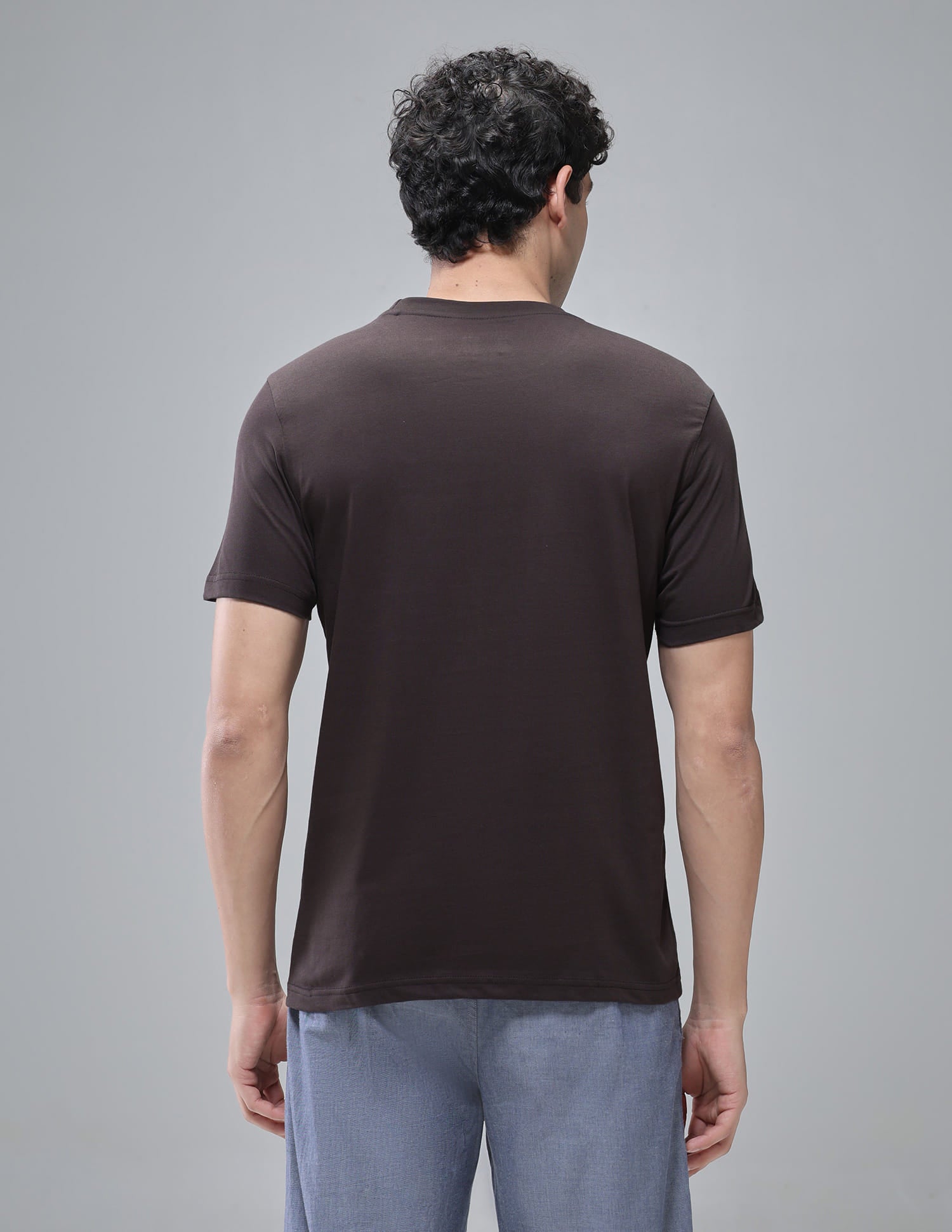 Pure Cotton Comfort Fit I633 Lounge T-Shirt - Pack Of 1 Choco - U.S. Polo Assn. India | Large