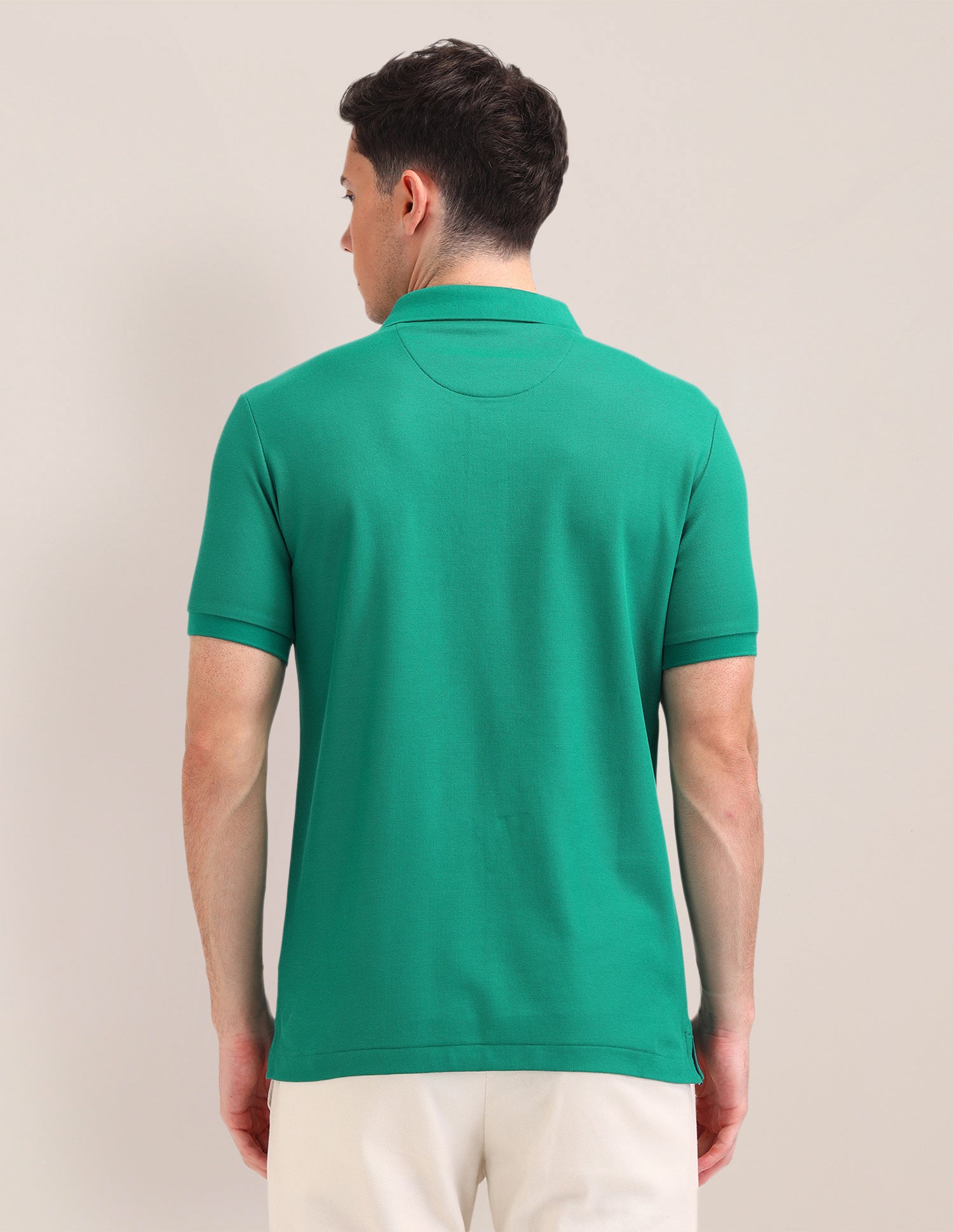 Solid Pattern Cotton Polo Shirt Dark Green - U.S. Polo Assn. India | Large