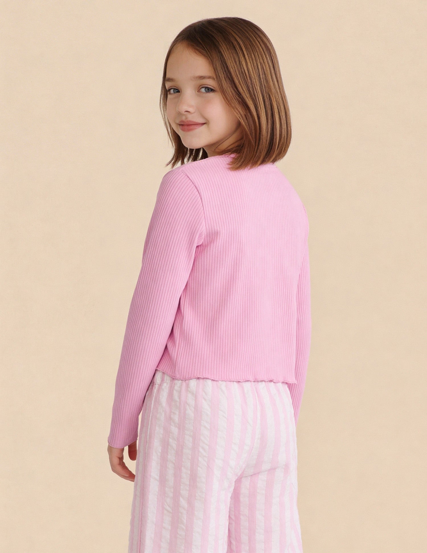 Textured Vertical Striped T-Shirt Light Pink - U.S. Polo Assn. India | Large