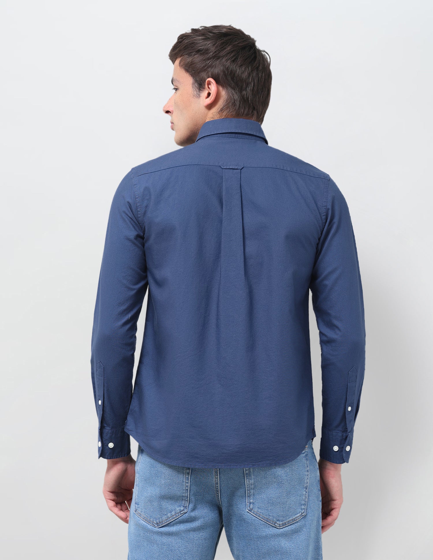 Tailored Fit Oxford Button Down Shirt Blue - U.S. Polo Assn. India | Large