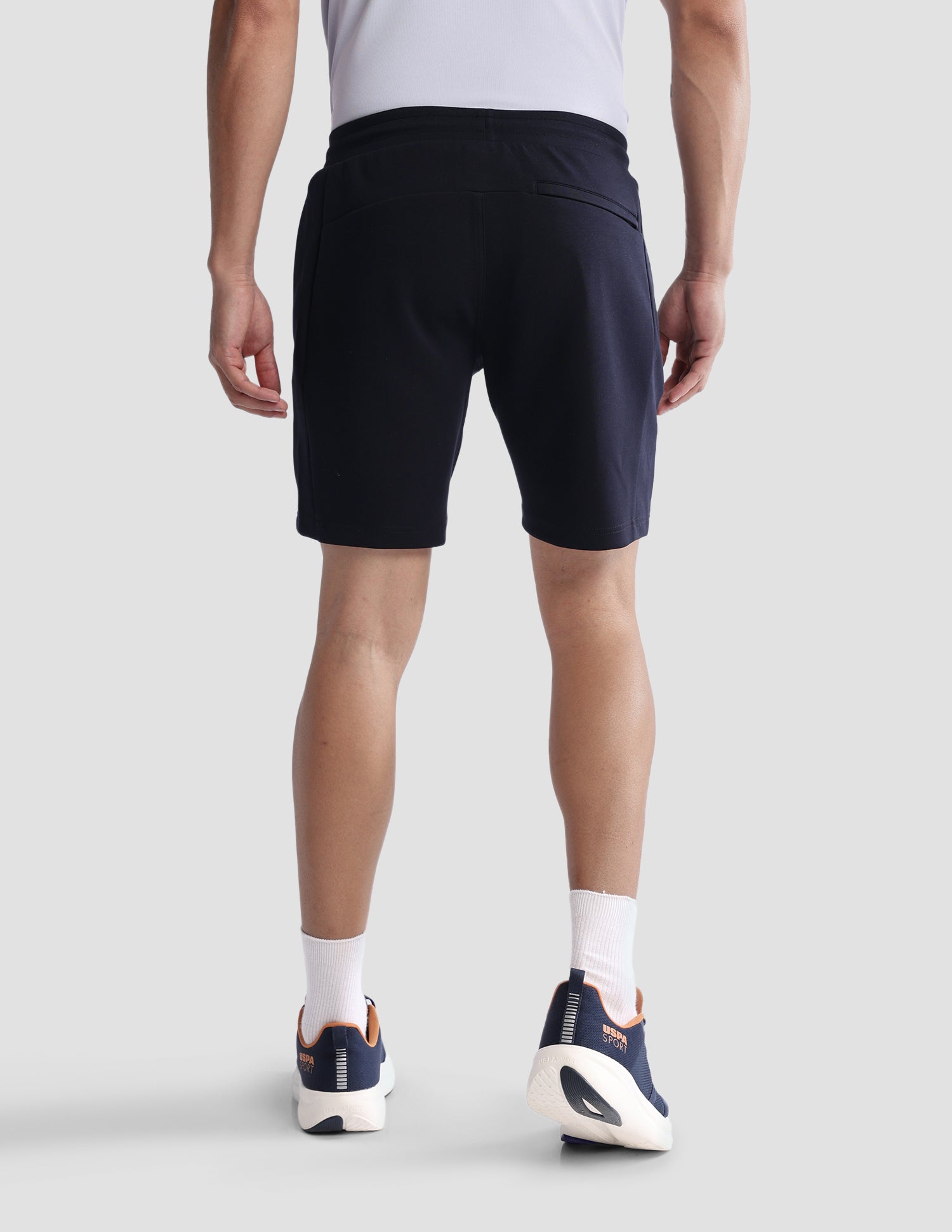 Mid Rise Solid Active Shorts Navy - U.S. Polo Assn. India | Large