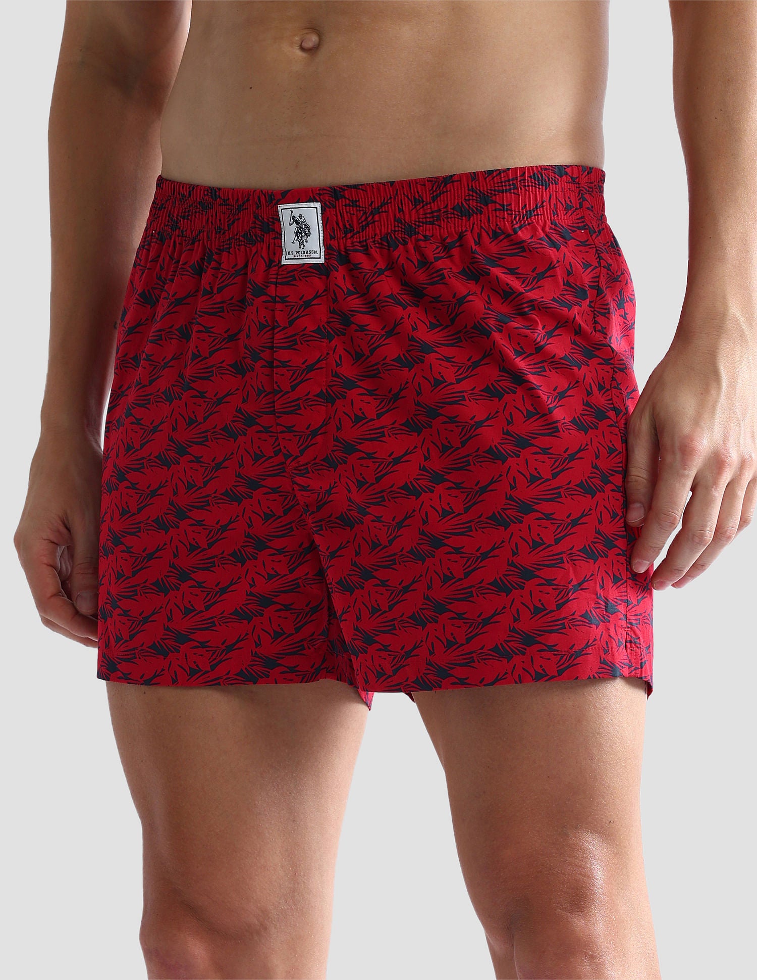 Mid Rise Soft Cotton OEX02 Boxers - Pack Of 2 Red and Black - U.S. POLO ASSN. | Large