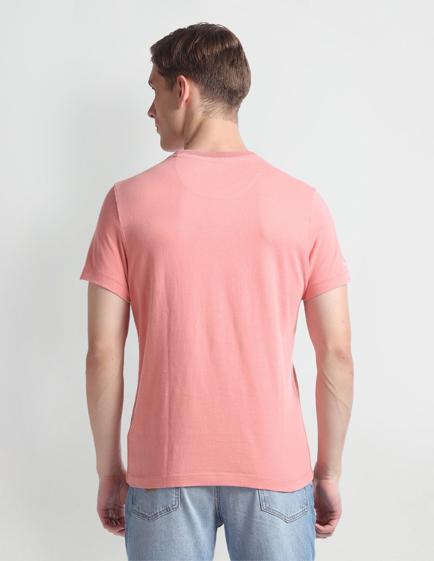 Crew Neck Brand Embroidered T-Shirt Pink - U.S. Polo Assn. India | Large