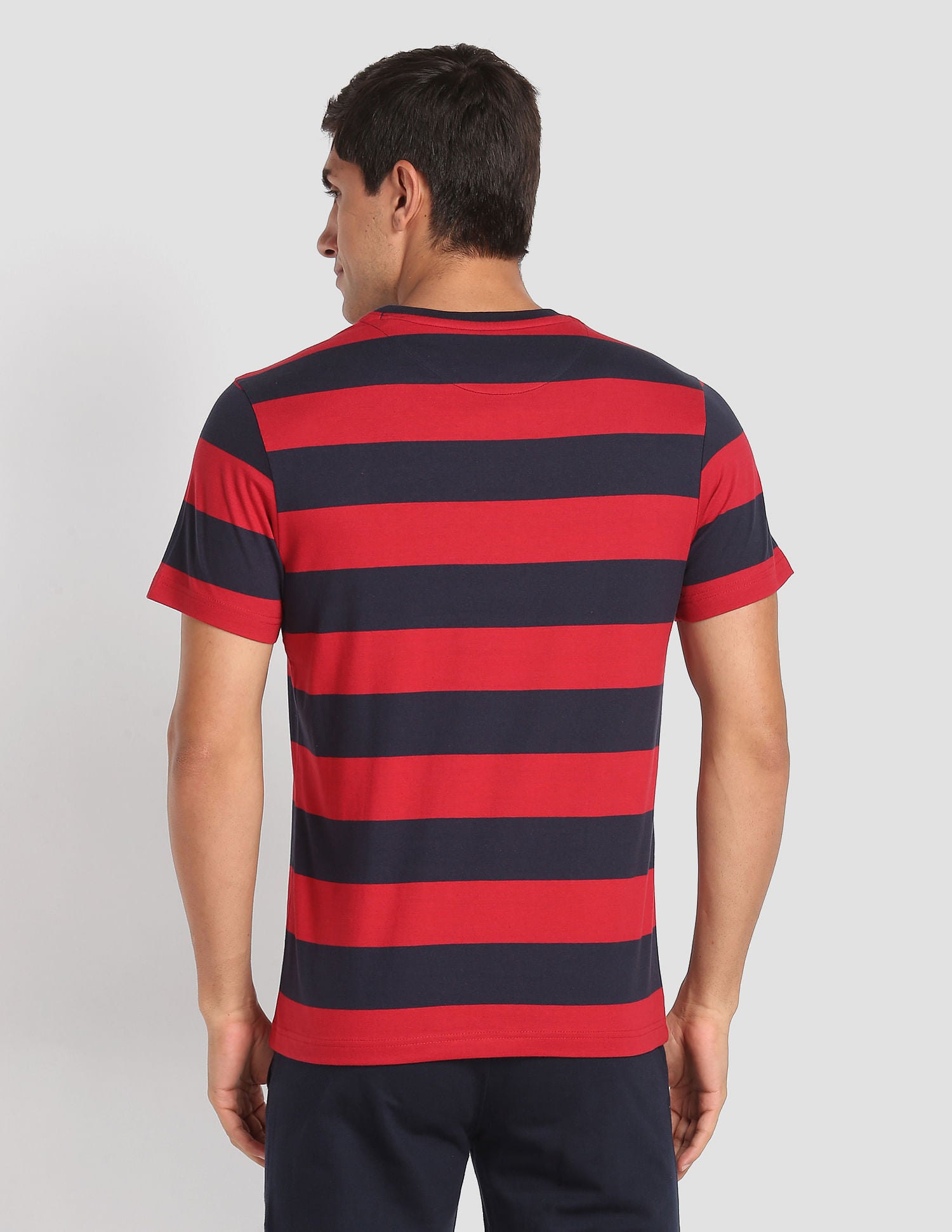 Crew Neck Striped I688 Lounge T-Shirt - Pack Of 1 Red and Navy - U.S. POLO ASSN. | Large