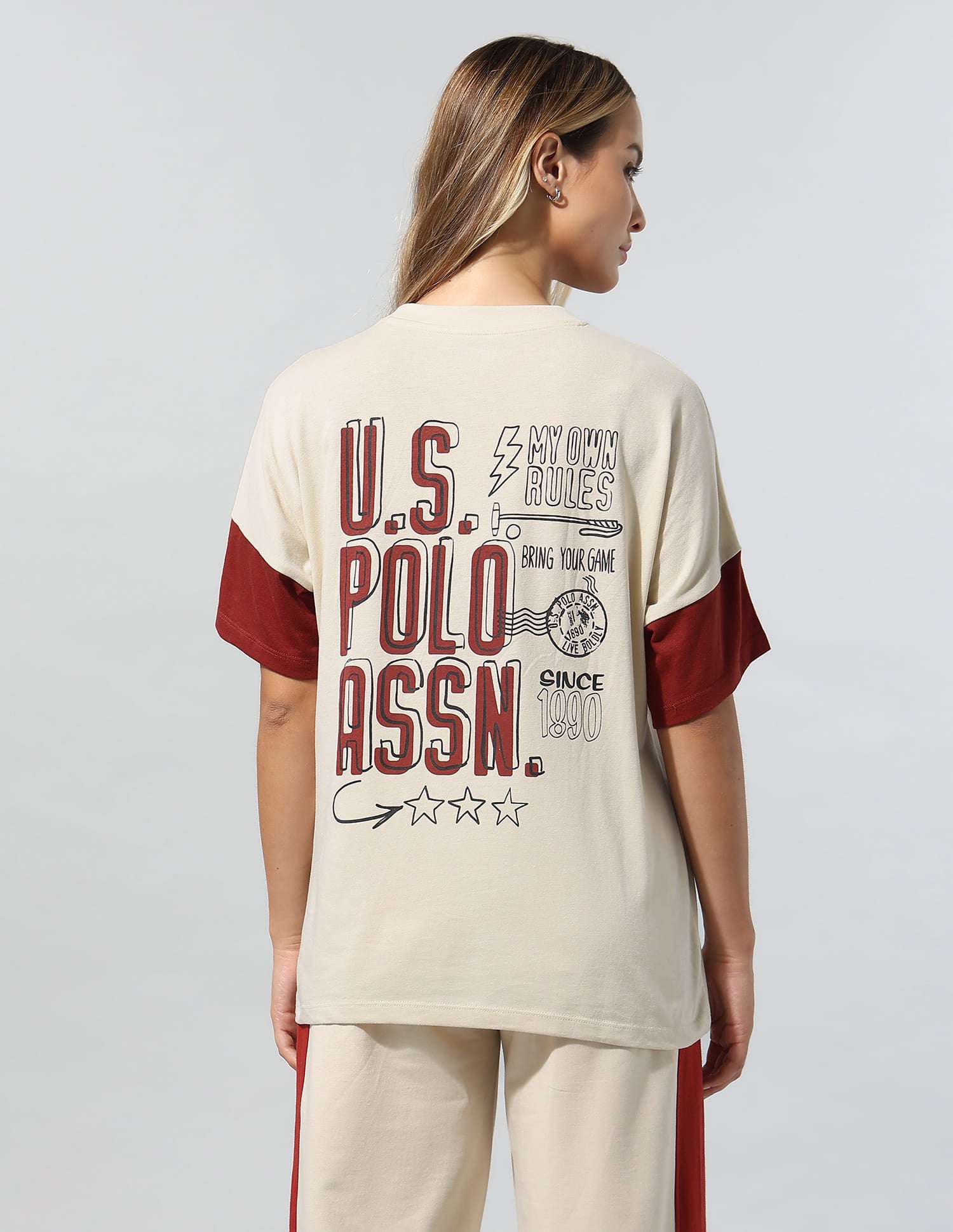 Brand Printed Relaxed T-Shirt White - U.S. Polo Assn. India | Large
