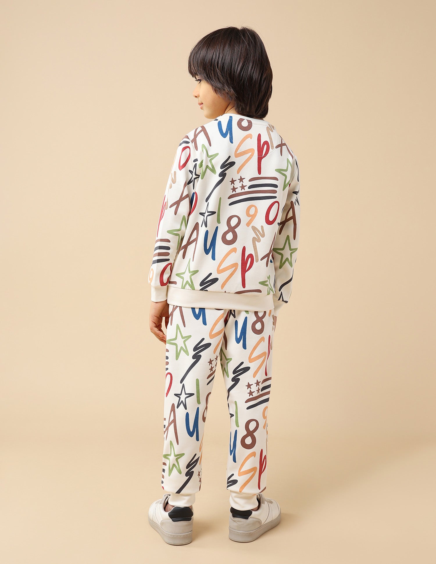 Boys Graphic Printed Regular Fit Sweatshirt Off White - U.S. POLO ASSN. | Large