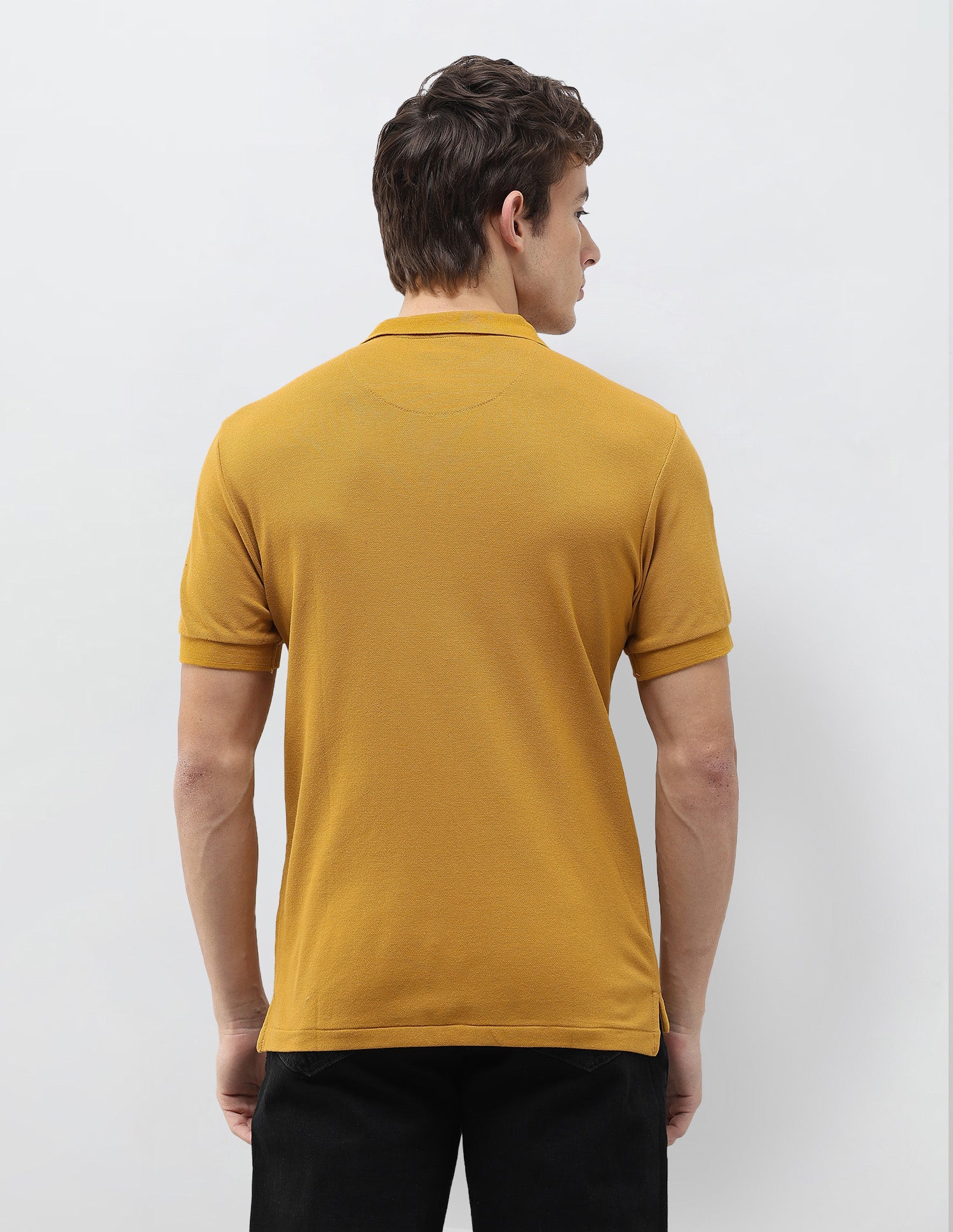 Solid Slim Fit Polo Shirt Mustard - U.S. Polo Assn. India | Large