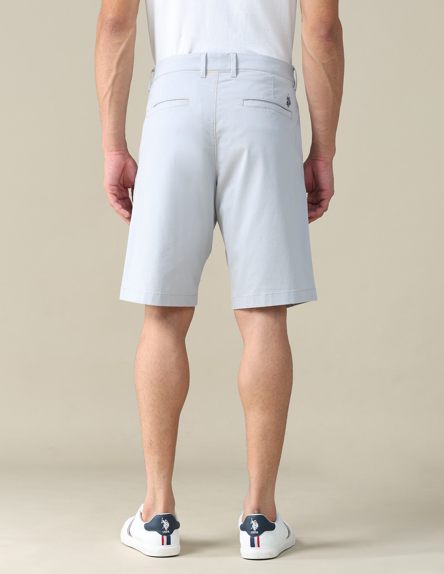 Solid Slim Fit Shorts Light Grey - U.S. POLO ASSN. | Large
