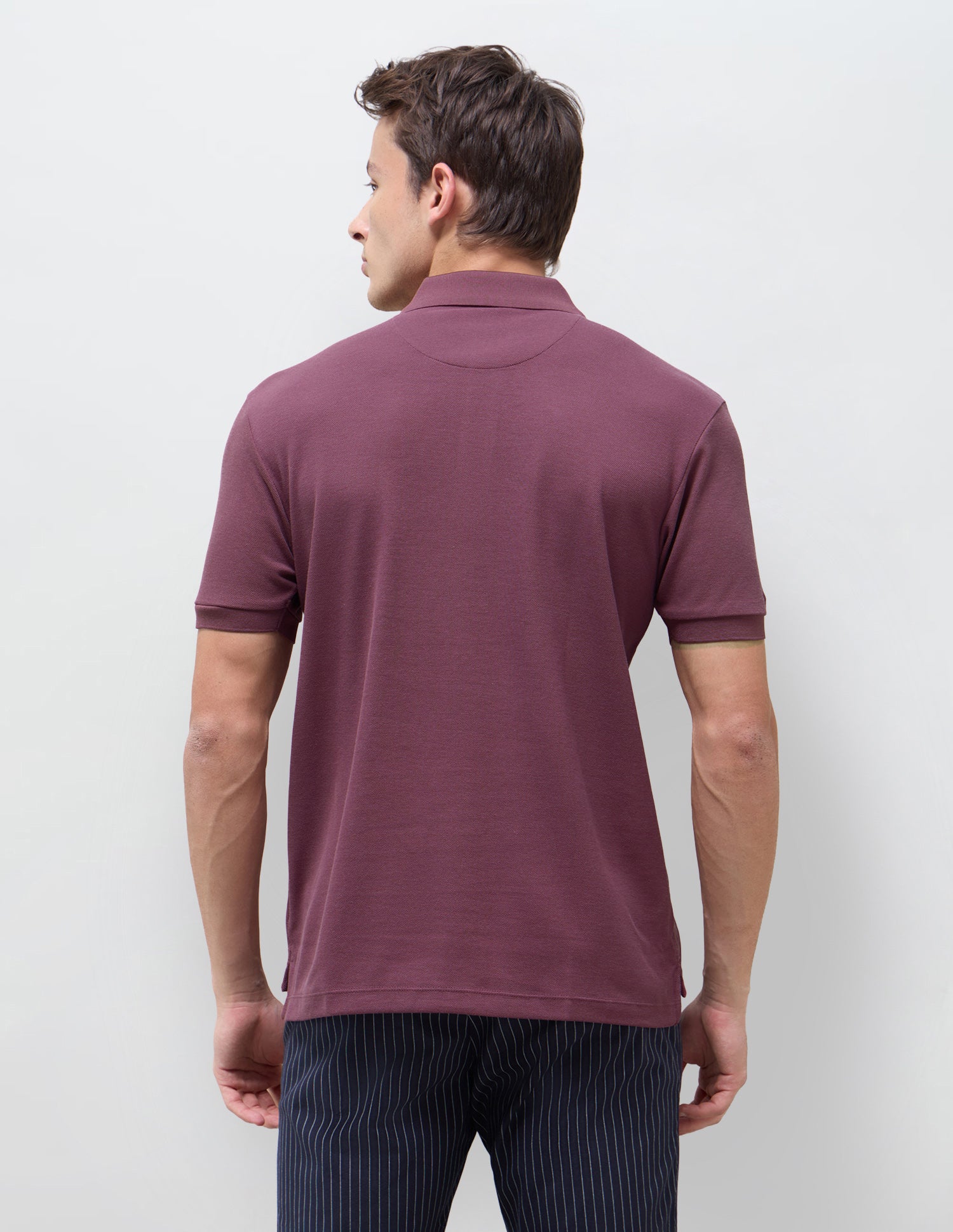 Solid Slim Fit Polo Shirt Dark Pink - U.S. Polo Assn. India | Large
