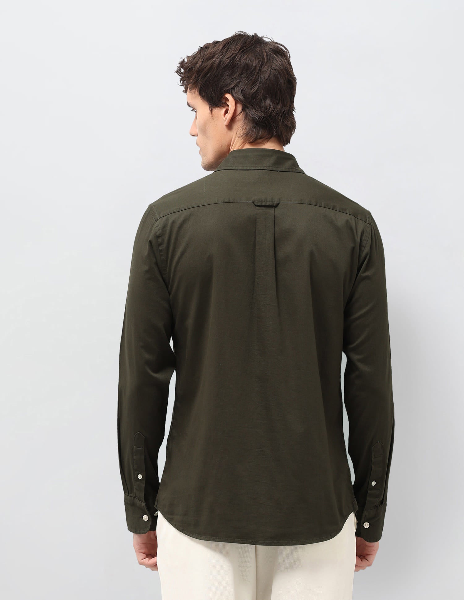 Solid Tailored Fit Shirt Green - U.S. Polo Assn. India | Large