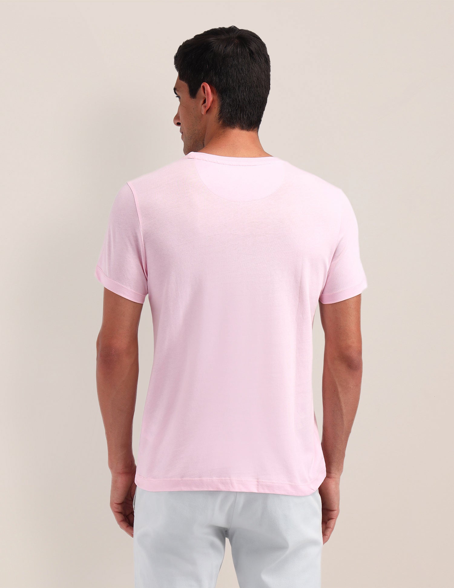 Brand Printed Cotton T-Shirt Pink - U.S. Polo Assn. India | Large