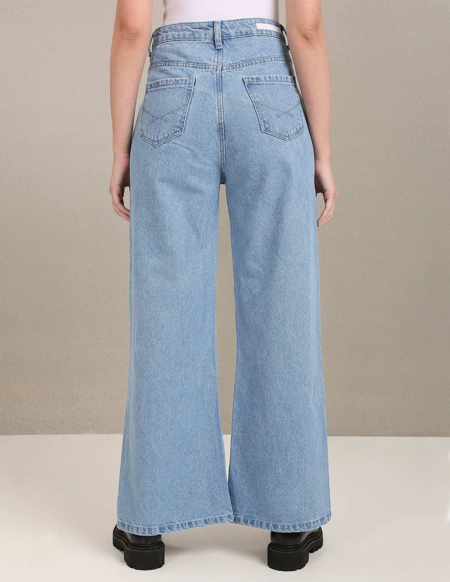 High Rise Slit Flared Fit Jeans Light Blue - U.S. Polo Assn. India | Large