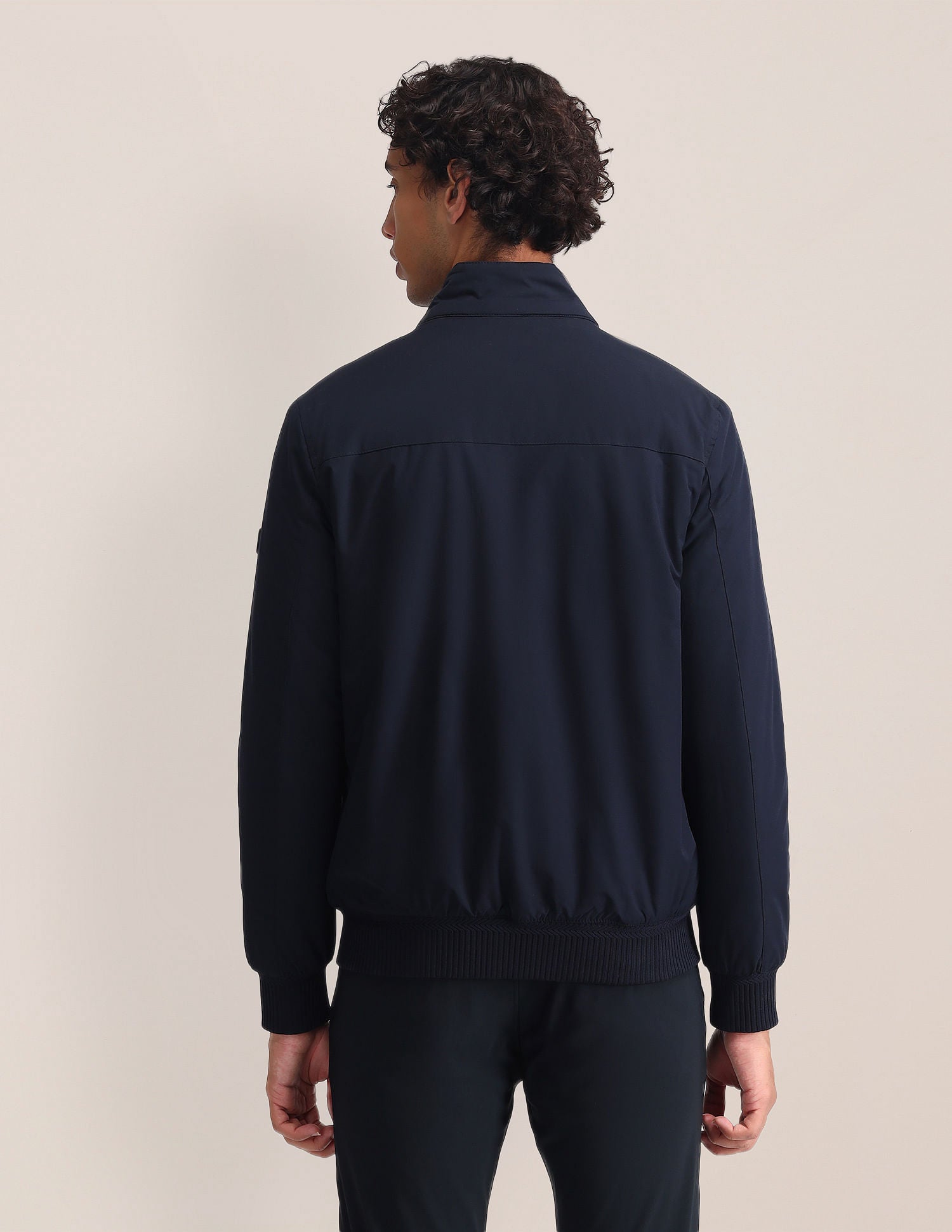 Stand Neck Solid Jacket Navy - U.S. POLO ASSN. | Large