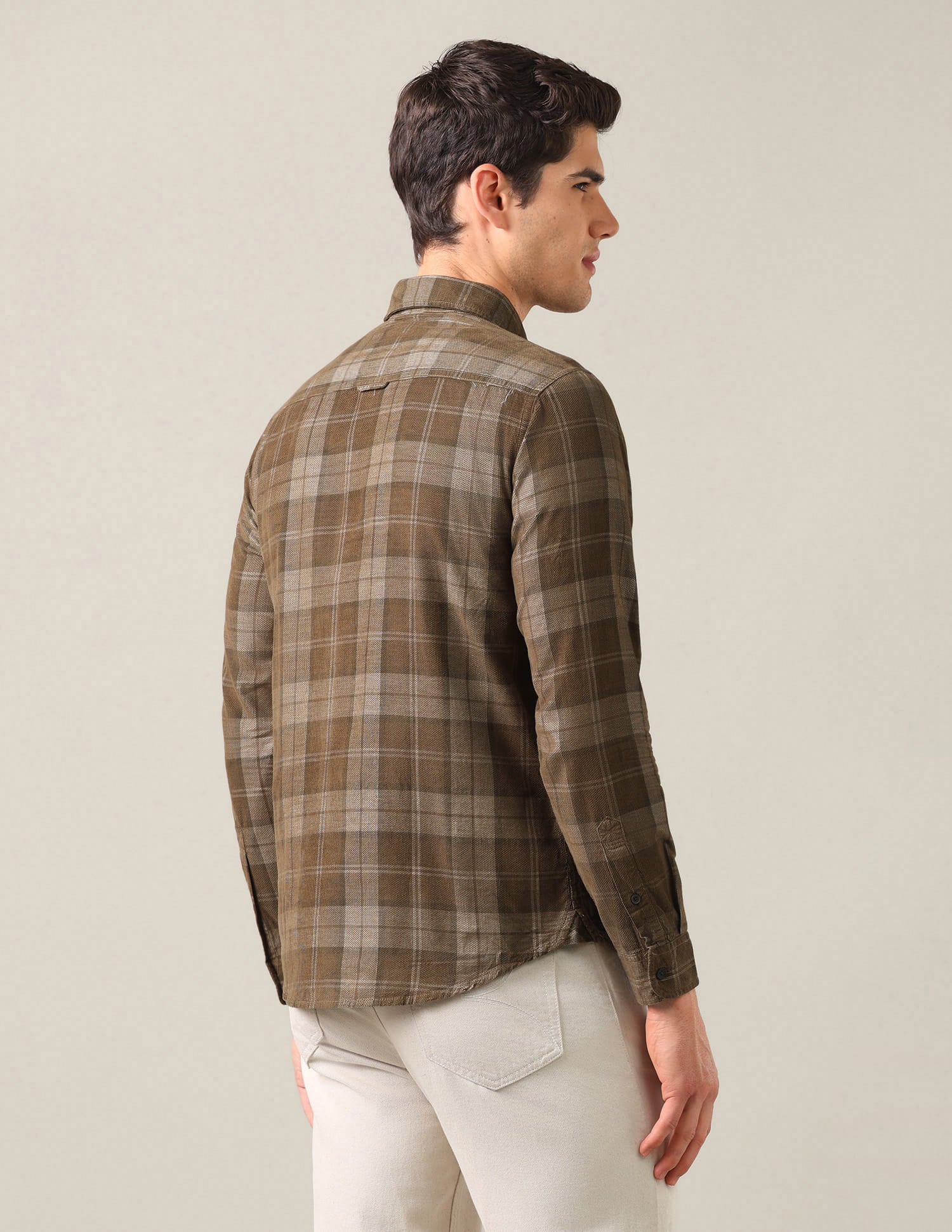 Grid Tattersall Checked Corduroy Shirt Brown - U.S. Polo Assn. India | Large