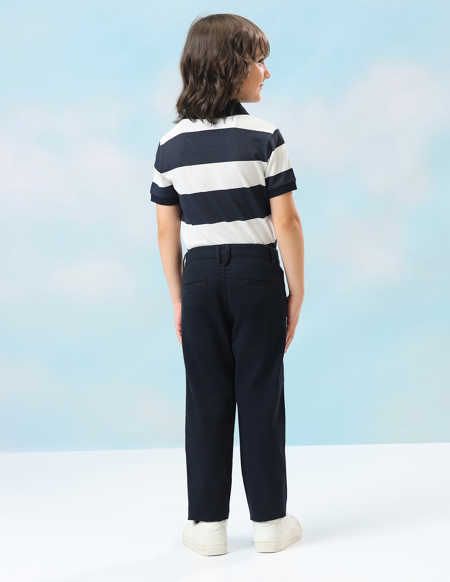 Mid Rise Twill Trousers Navy - U.S. Polo Assn. India | Large