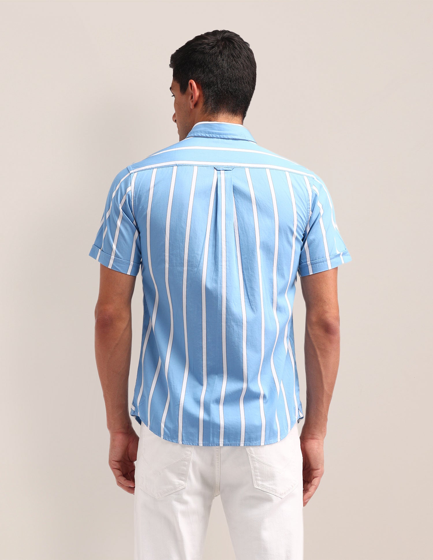Vertical Striped Regular Fit Shirt Blue - U.S. Polo Assn. India | Large