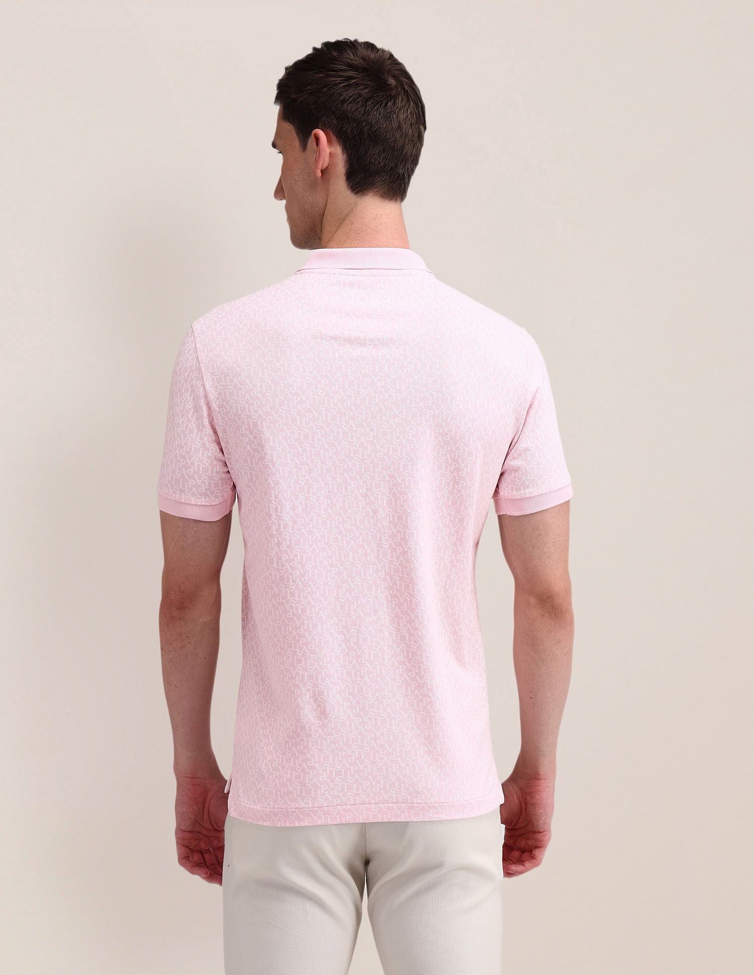 Slim Fit Printed Polo Shirt Pink - U.S. POLO ASSN. | Large