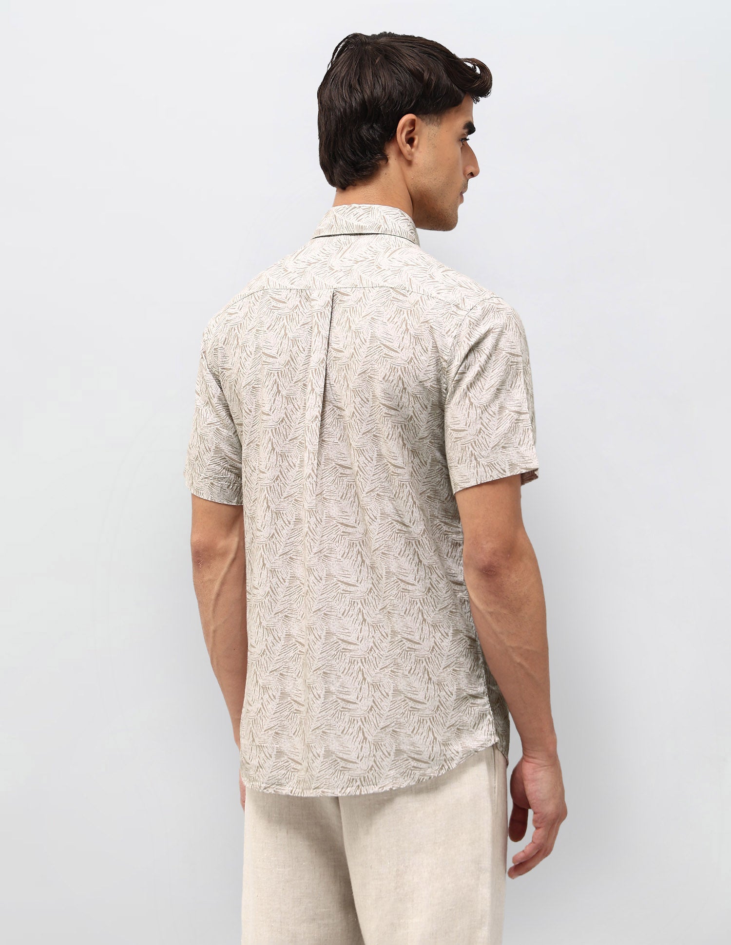 Tropical Printed Tailored Fit Shirt Khaki - U.S. POLO ASSN. | Large