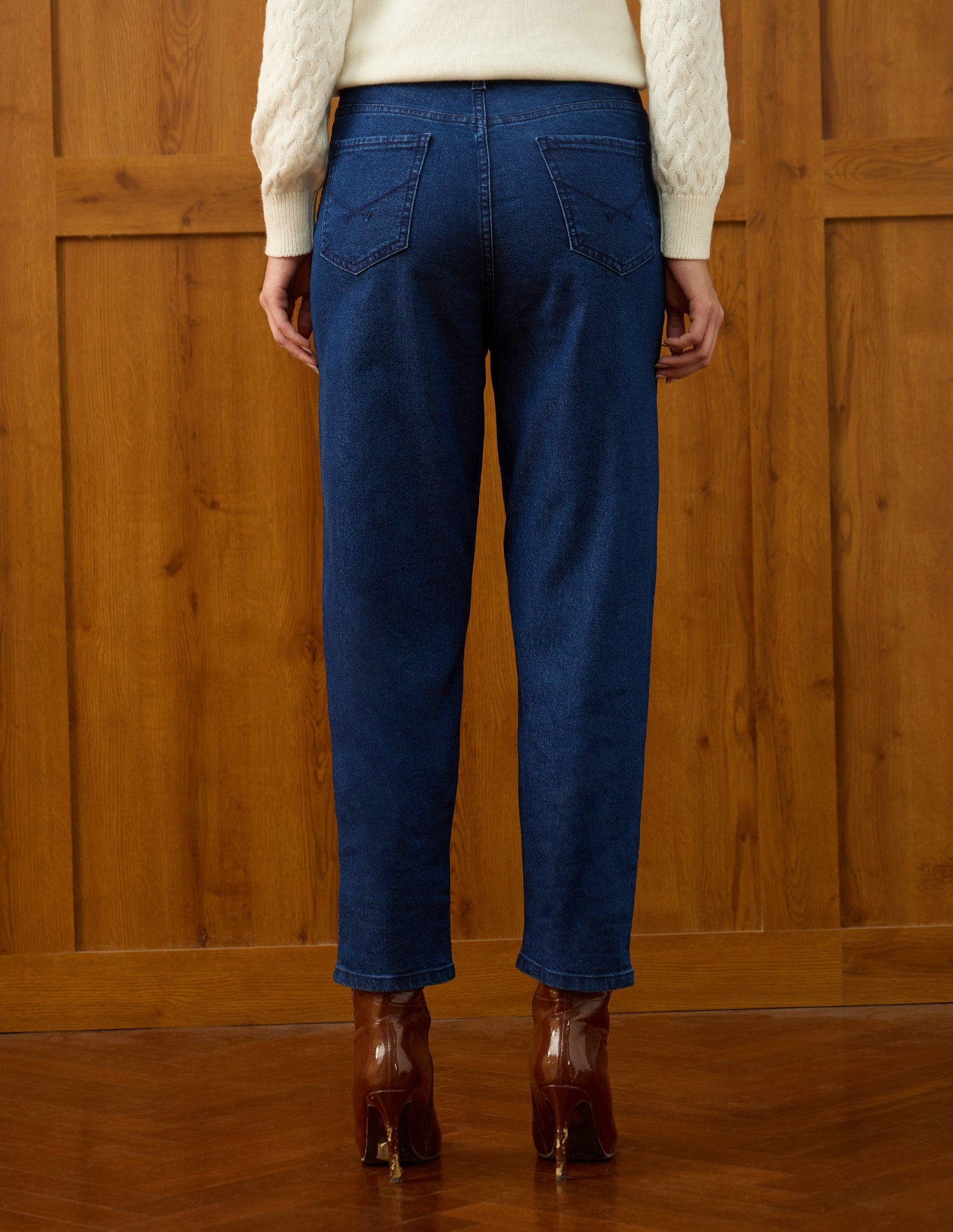 High Rise Carrot Fit Jeans Blue - U.S. POLO ASSN. | Large