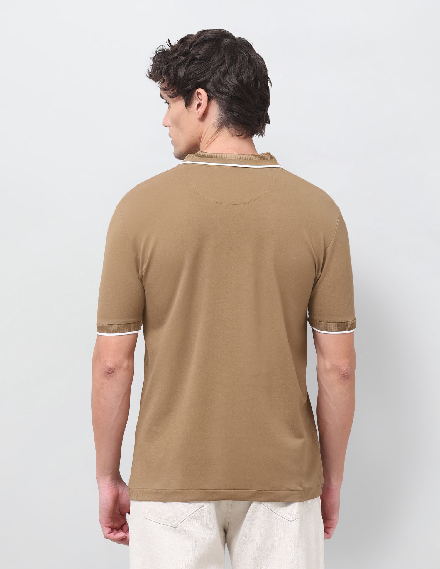 Solid Slim Fit Polo Shirt Brown - U.S. Polo Assn. India | Large