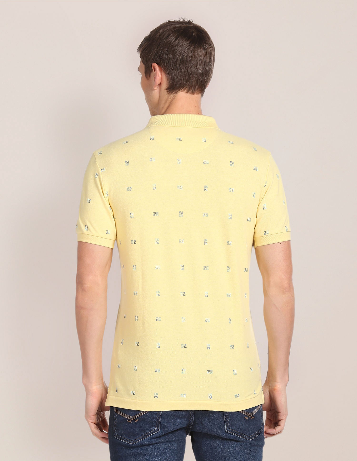 Brand Print Logo Polo Shirt Yellow - U.S. Polo Assn. India | Large
