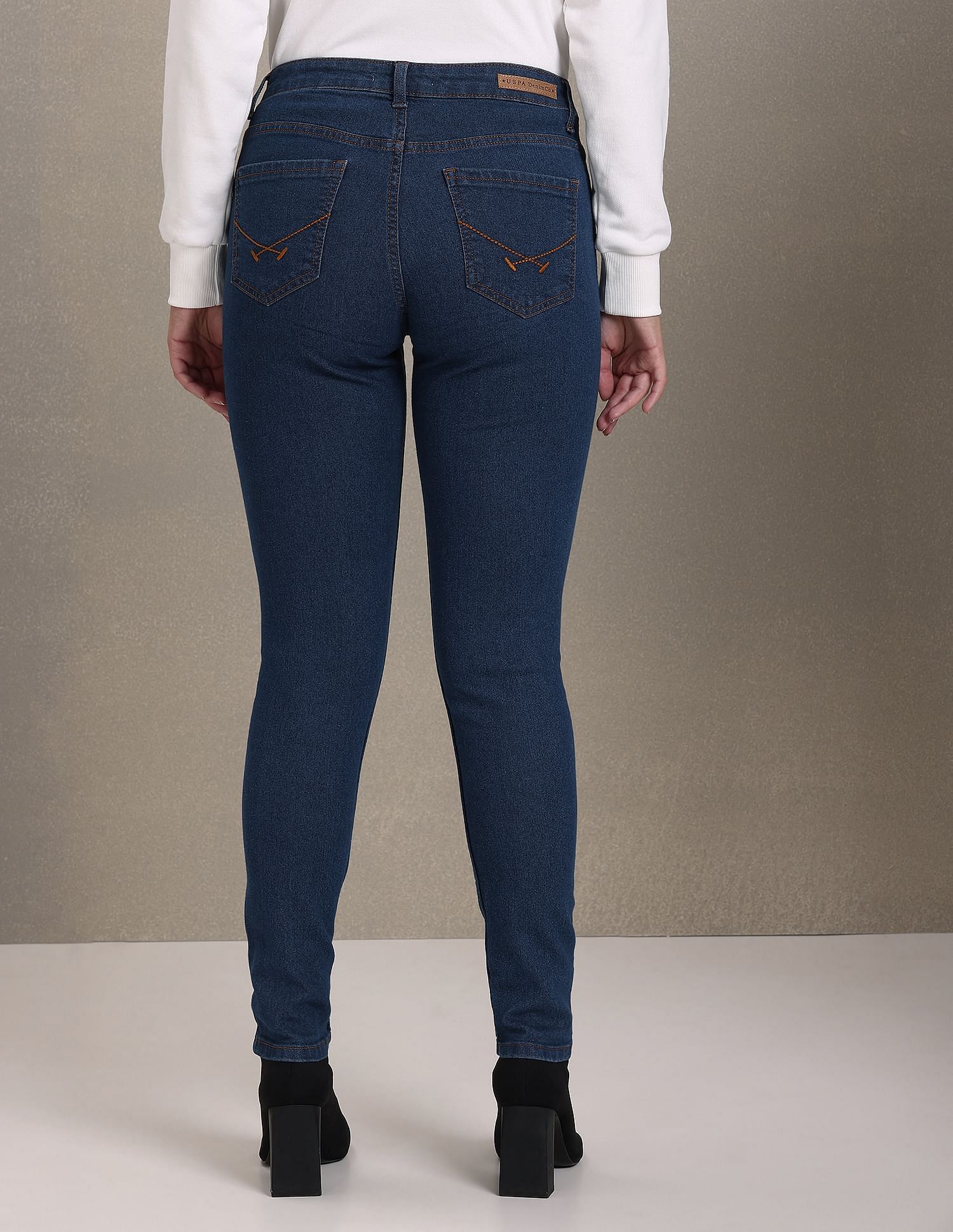 Stone Wash Skinny Fit Jeans Blue - U.S. Polo Assn. India | Large