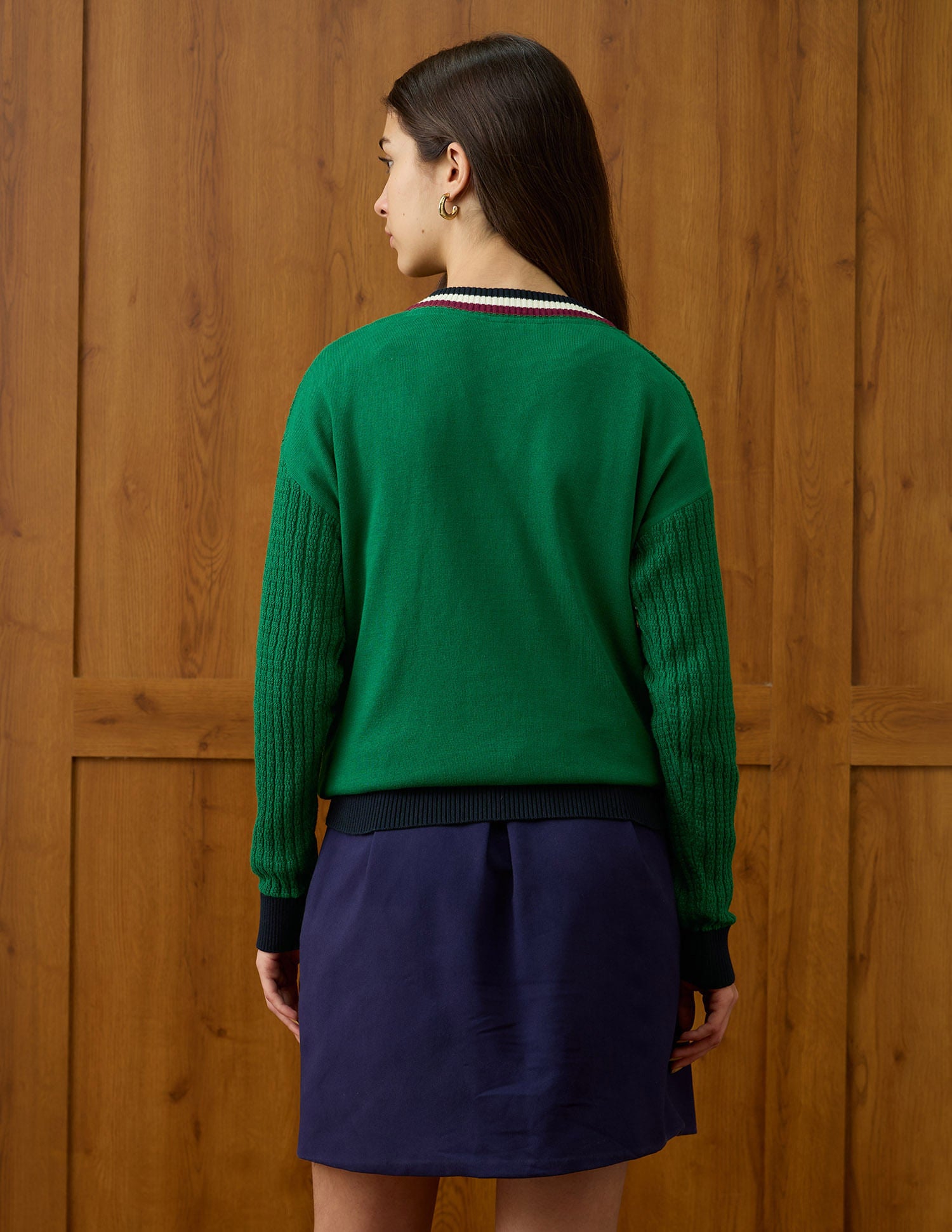 Textured Relaxed Fit Sweater Green - U.S. POLO ASSN. | Large