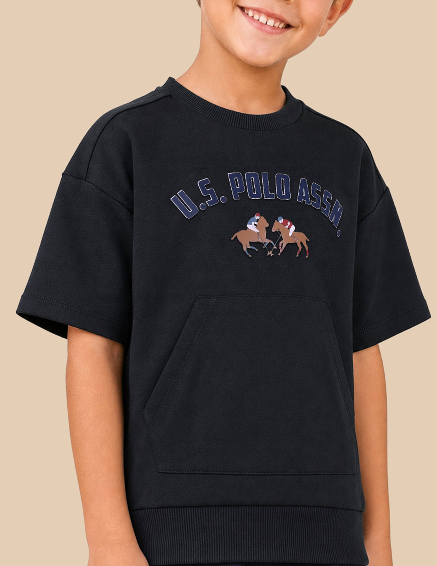 Brand Printed Oversized Fit T-Shirt Navy - U.S. Polo Assn. India | Large