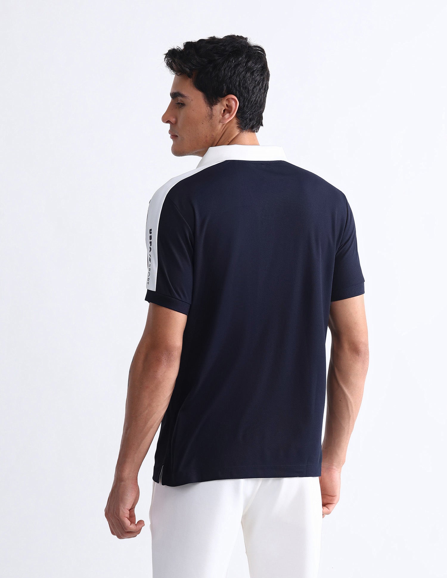Solid Slim Fit Polo Shirt Navy - U.S. Polo Assn. India | Large