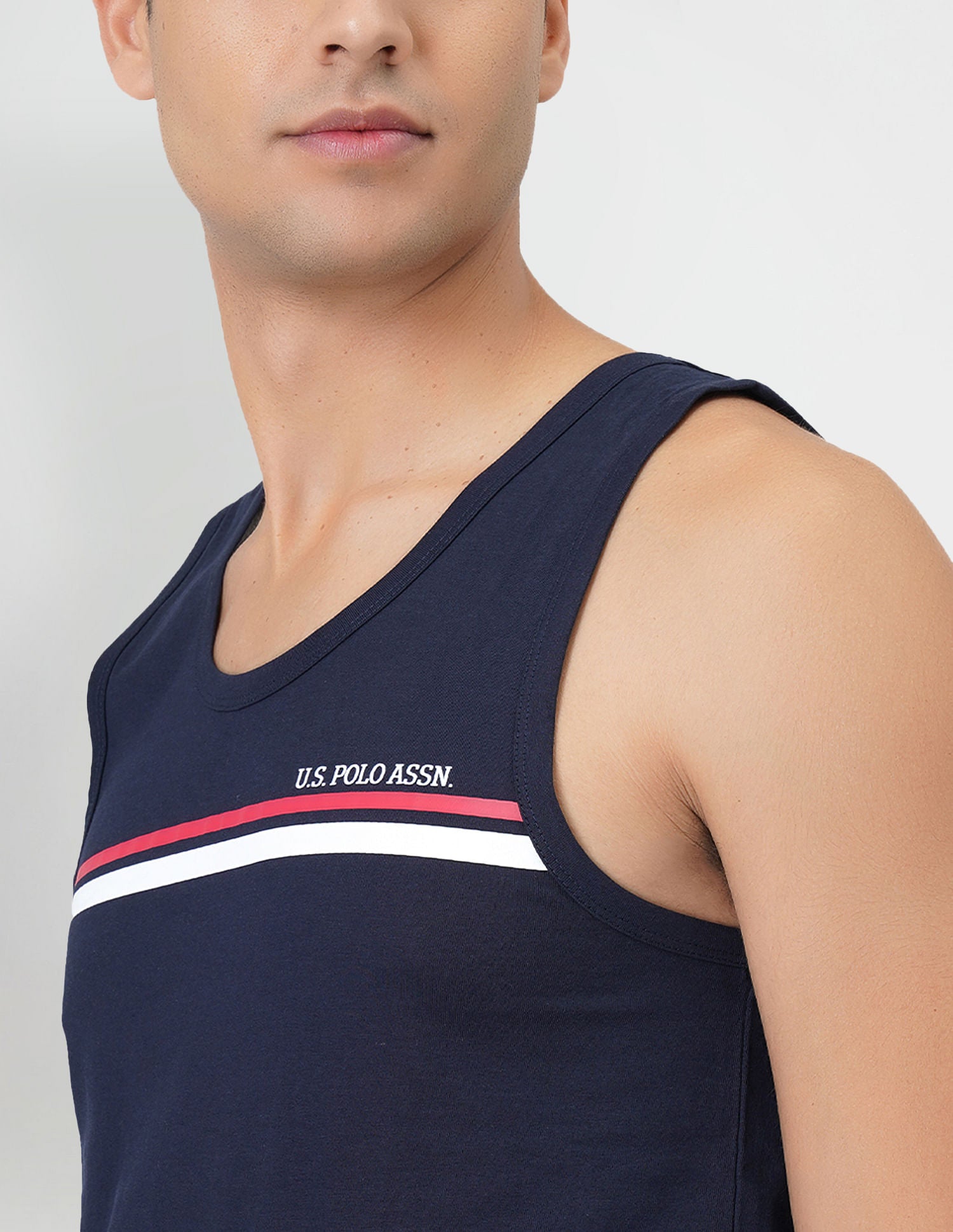 Striped Cotton EV005 Vest - Pack Of 1 Navy - U.S. POLO ASSN. | Large