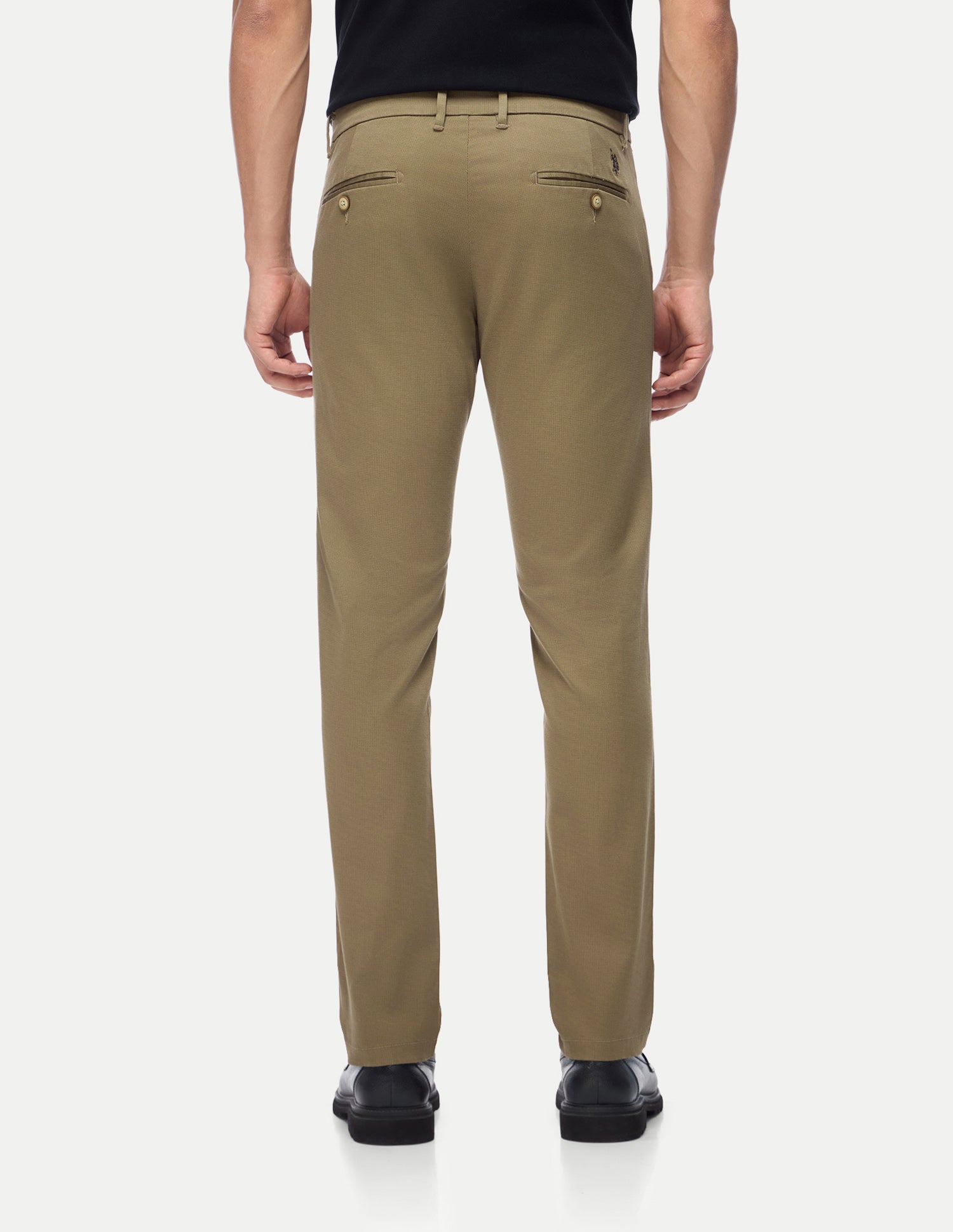 Denver Slim Fit Satin Trousers Khaki - U.S. Polo Assn. India | Large